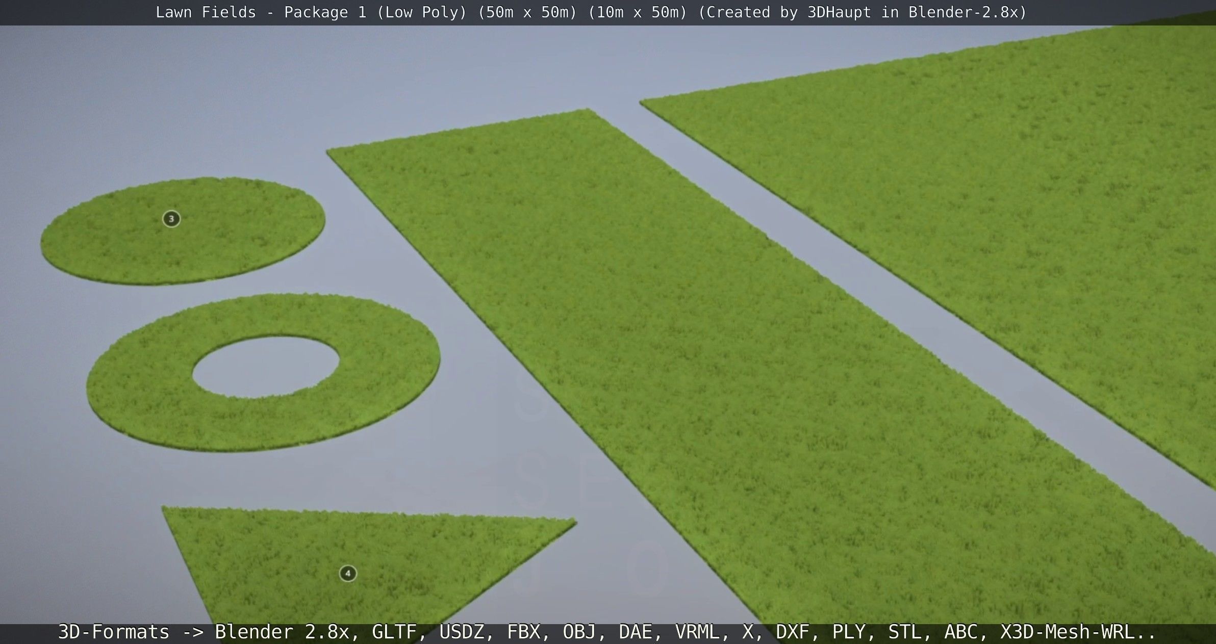 Low-Poly Lawn Fields - Package 1 Low-poly 3D model_31