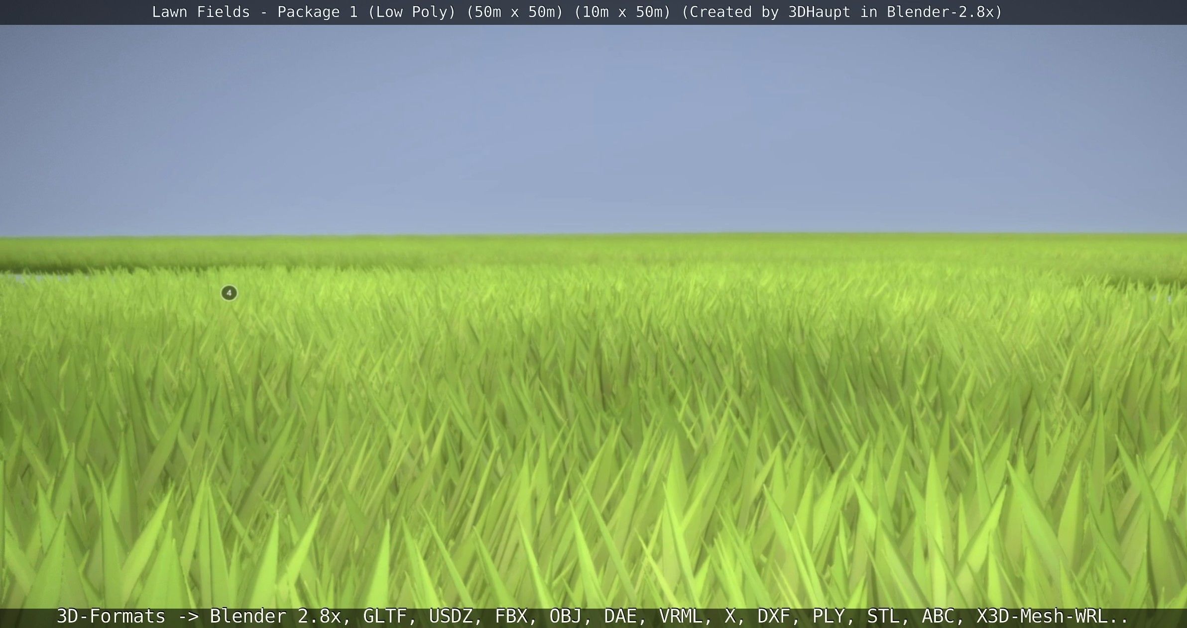 Low-Poly Lawn Fields - Package 1 Low-poly 3D model_144
