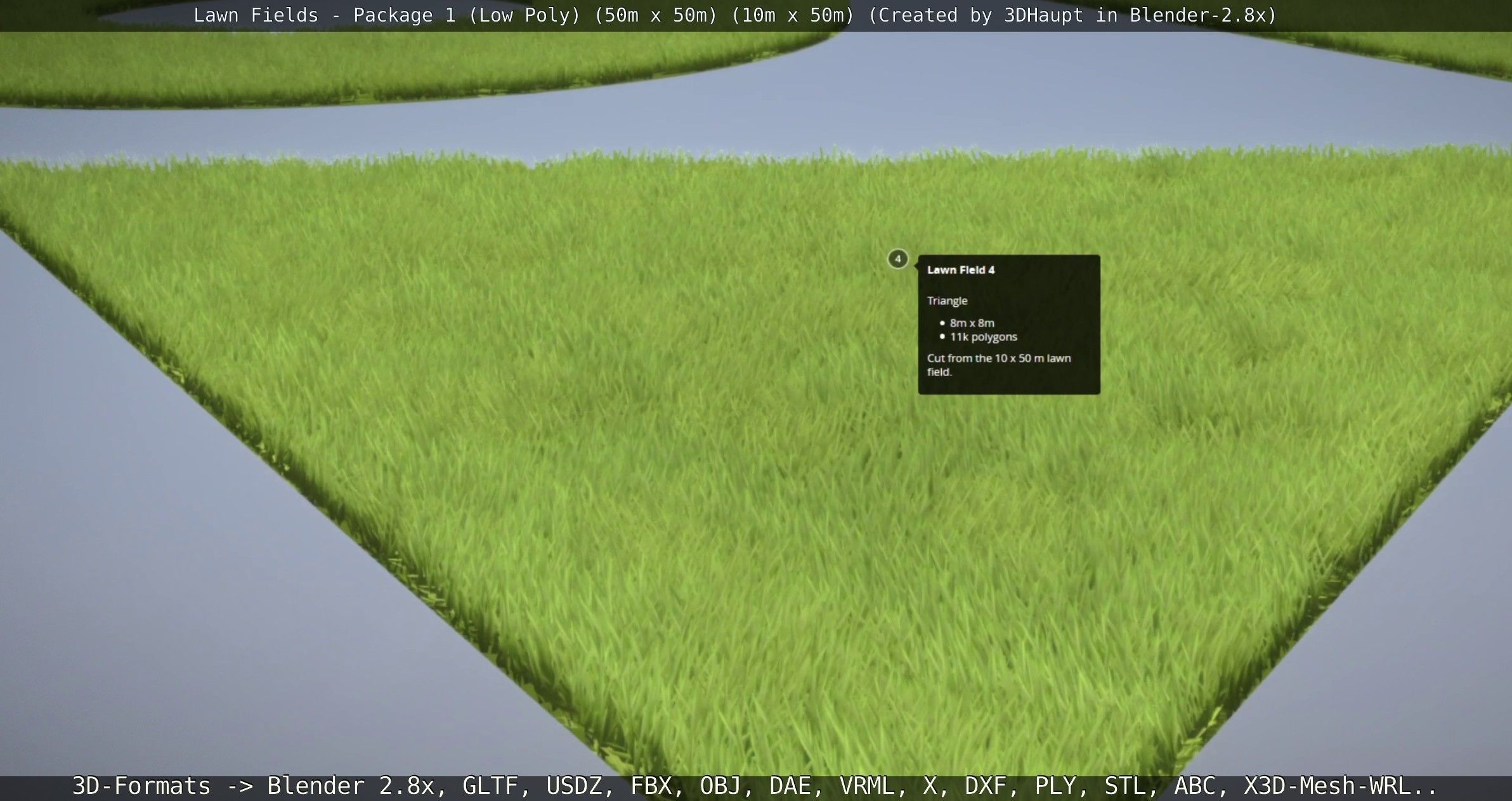 Low-Poly Lawn Fields - Package 1 Low-poly 3D model_61