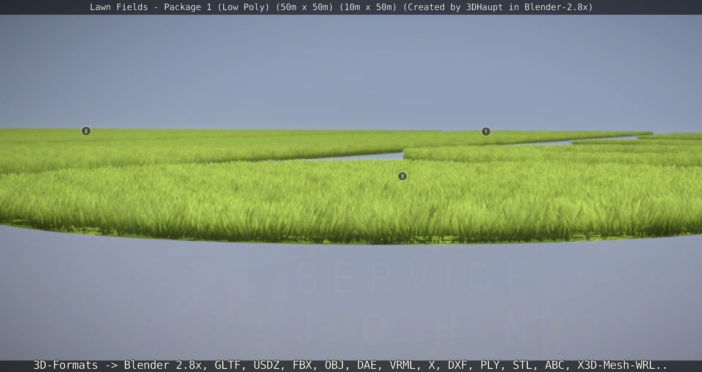 Low-Poly Lawn Fields - Package 1 Low-poly 3D model_40