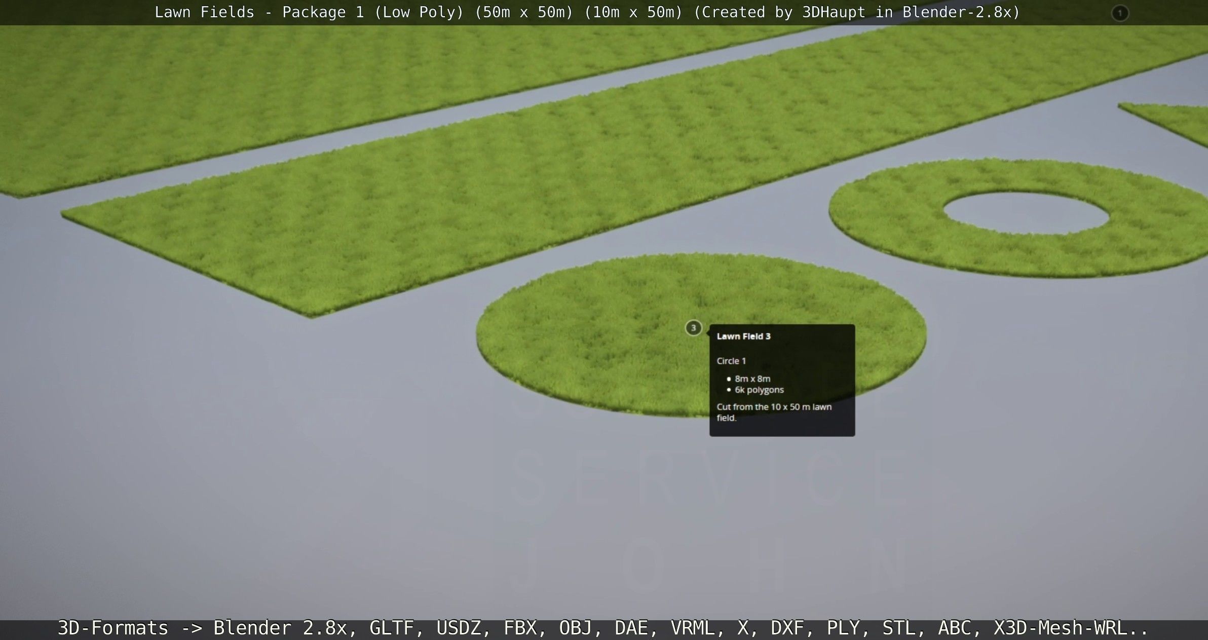 Low-Poly Lawn Fields - Package 1 Low-poly 3D model_60