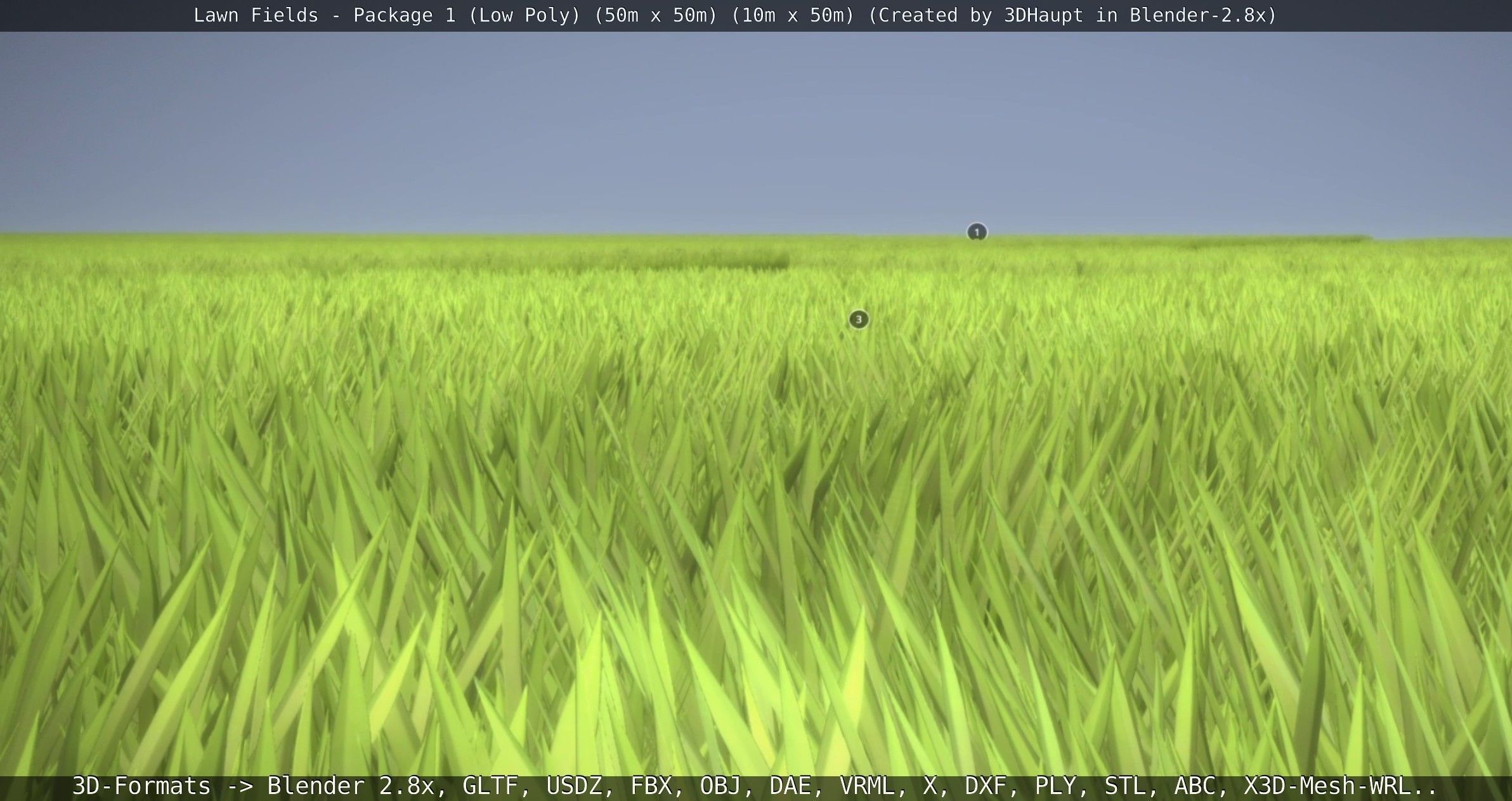 Low-Poly Lawn Fields - Package 1 Low-poly 3D model_14