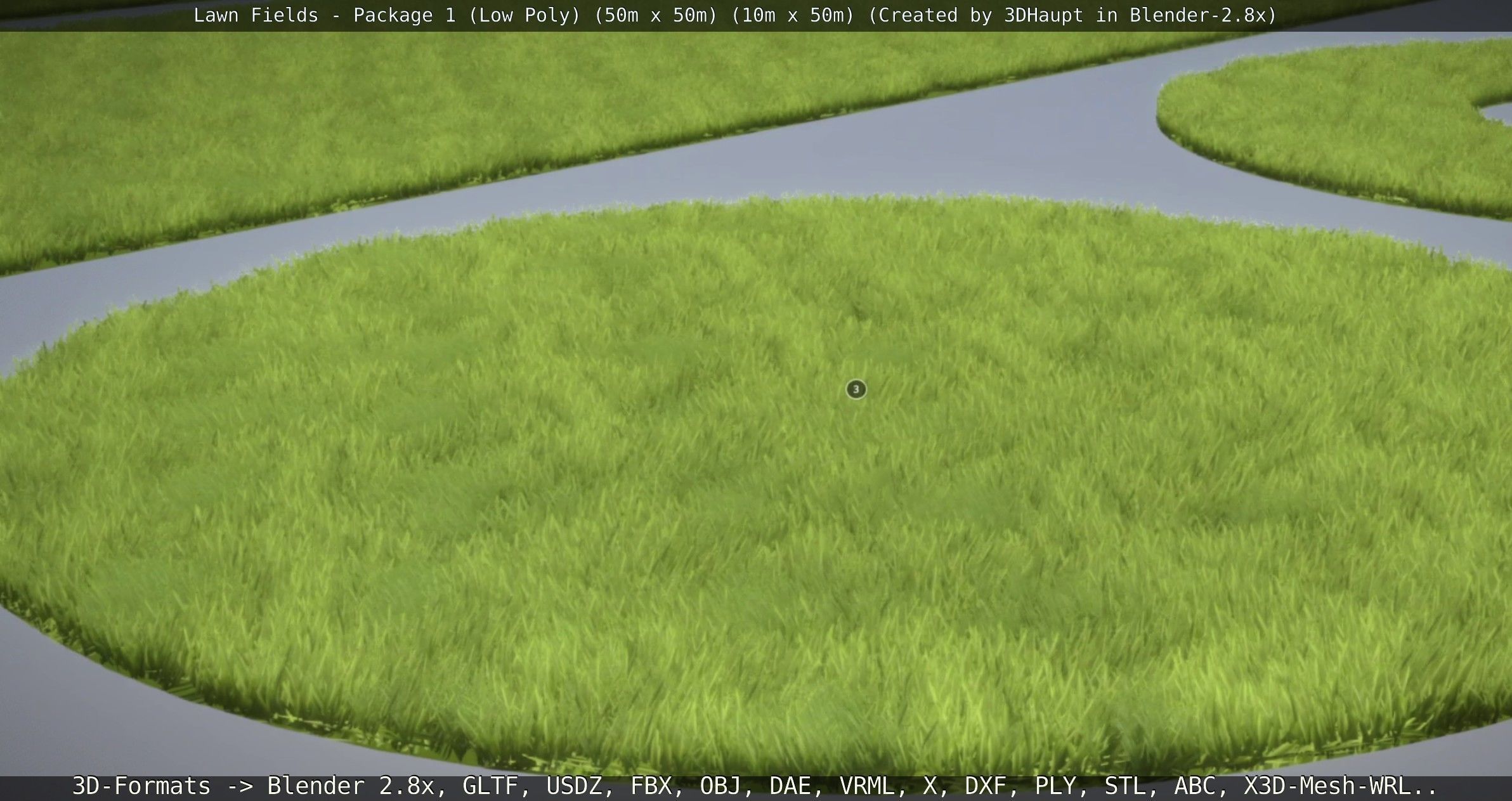 Low-Poly Lawn Fields - Package 1 Low-poly 3D model_59