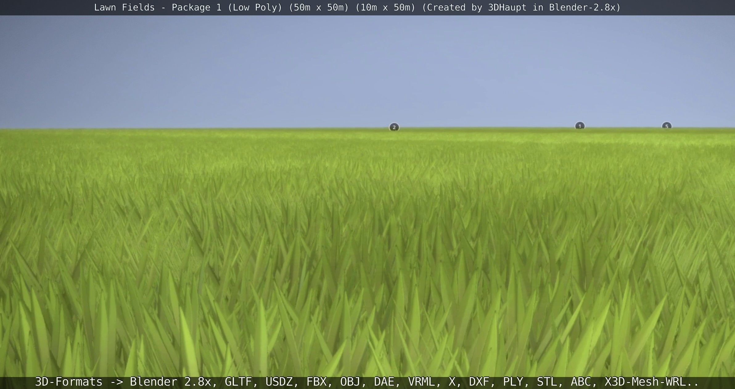 Low-Poly Lawn Fields - Package 1 Low-poly 3D model_122