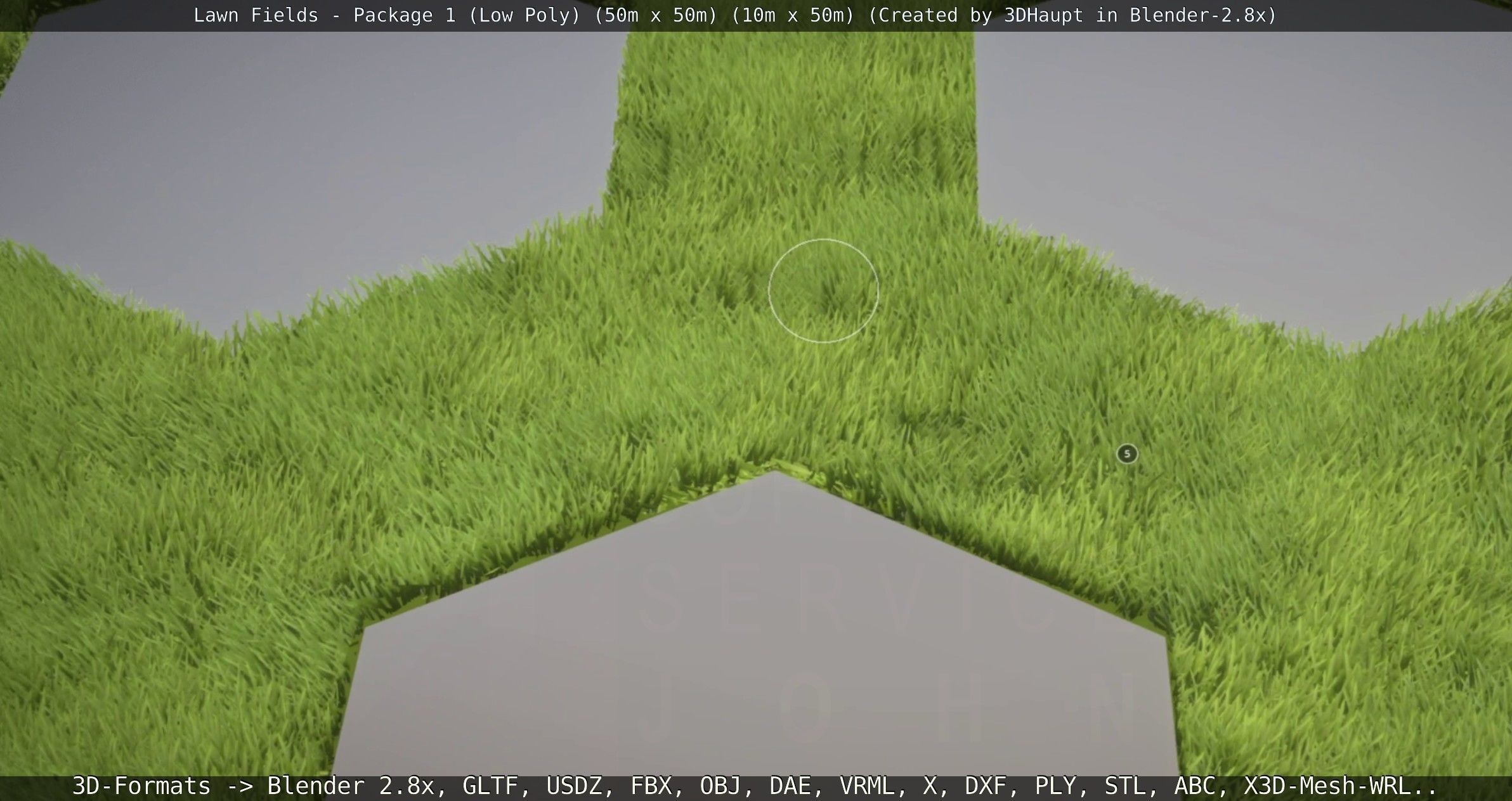 Low-Poly Lawn Fields - Package 1 Low-poly 3D model_107