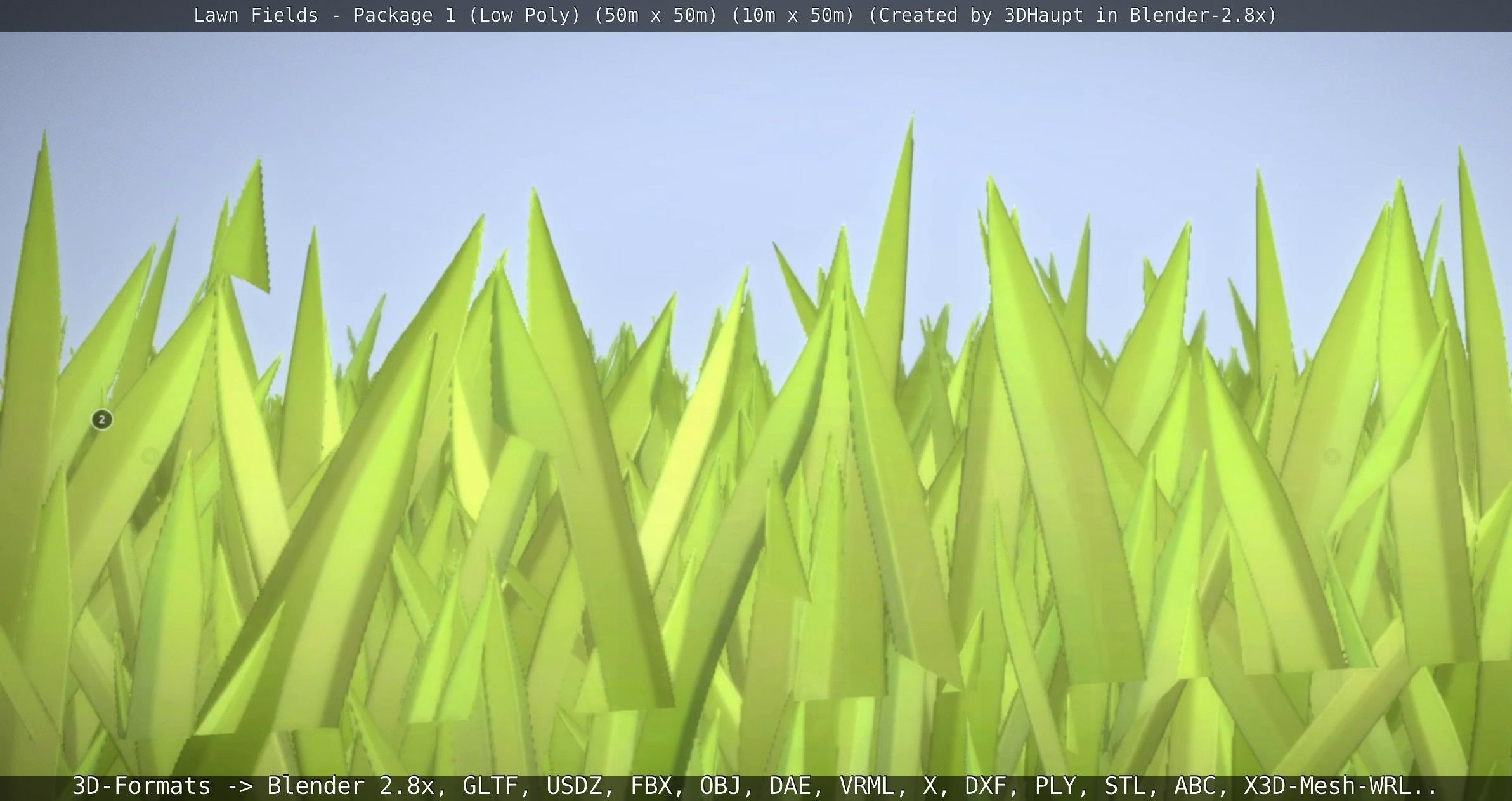 Low-Poly Lawn Fields - Package 1 Low-poly 3D model_87