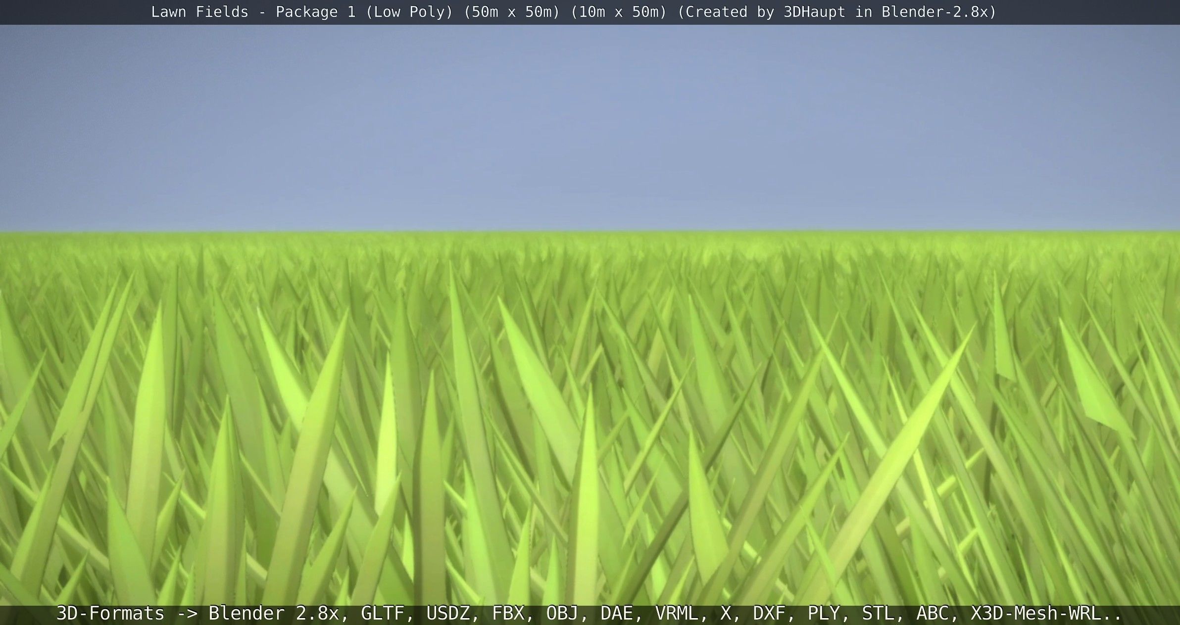 Low-Poly Lawn Fields - Package 1 Low-poly 3D model_142