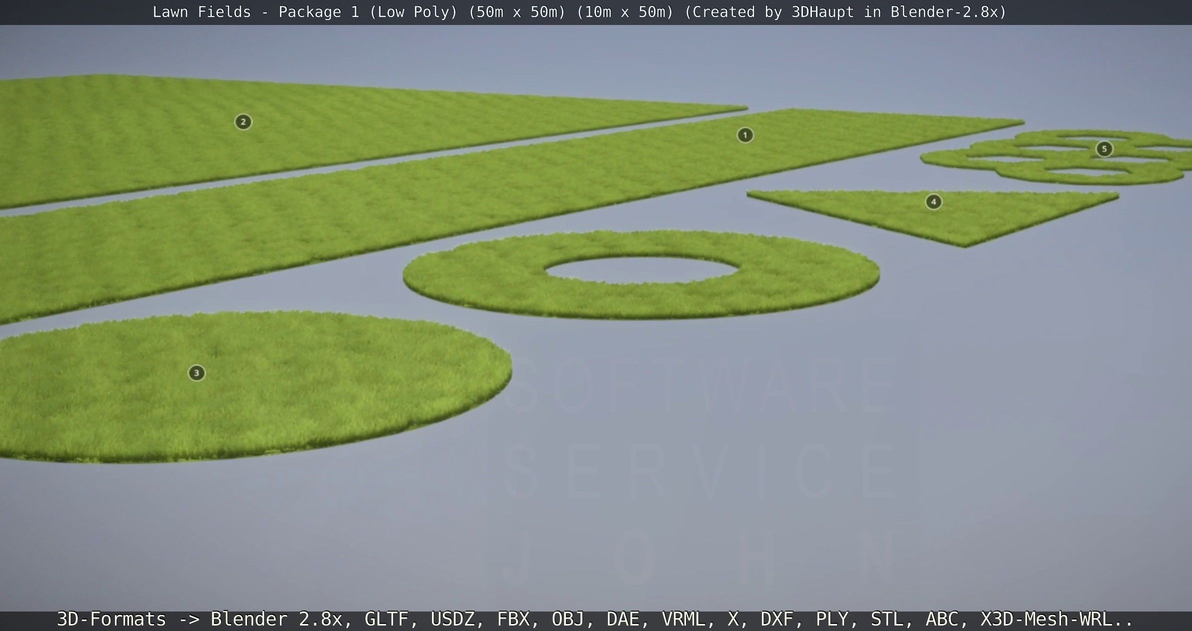 Low-Poly Lawn Fields - Package 1 Low-poly 3D model_128