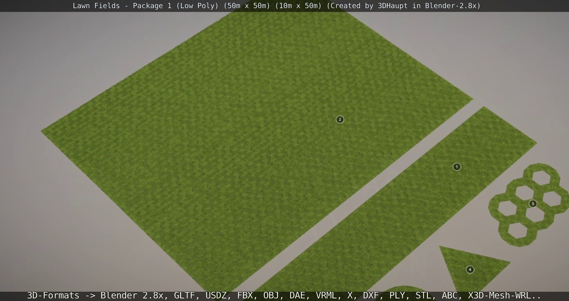 Low-Poly Lawn Fields - Package 1 Low-poly 3D model_103