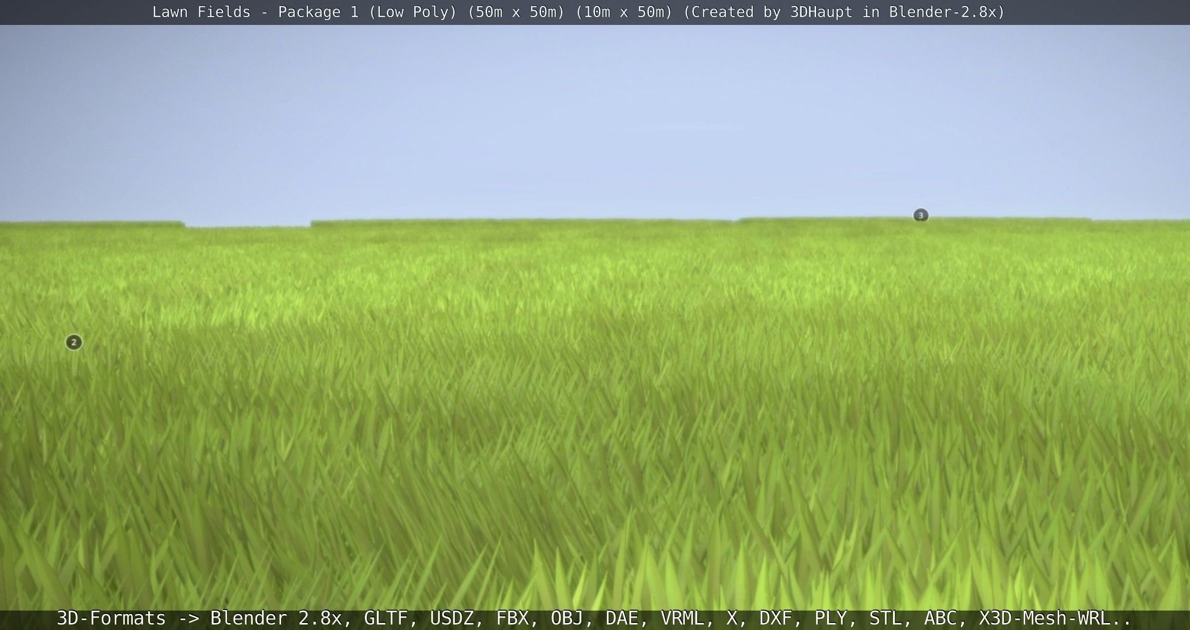 Low-Poly Lawn Fields - Package 1 Low-poly 3D model_26