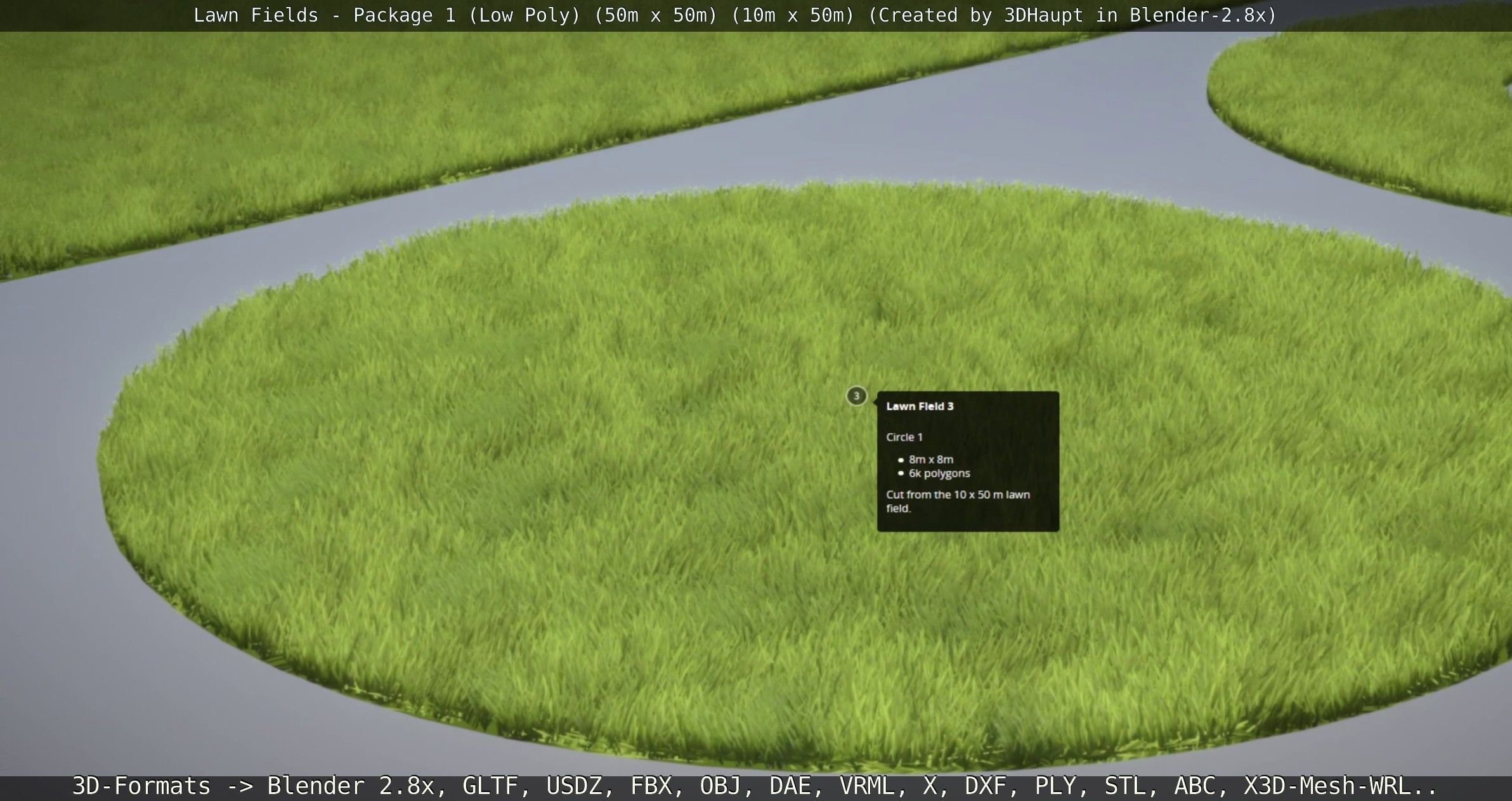 Low-Poly Lawn Fields - Package 1 Low-poly 3D model_58