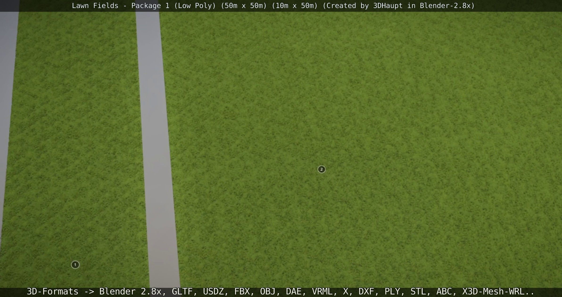 Low-Poly Lawn Fields - Package 1 Low-poly 3D model_94