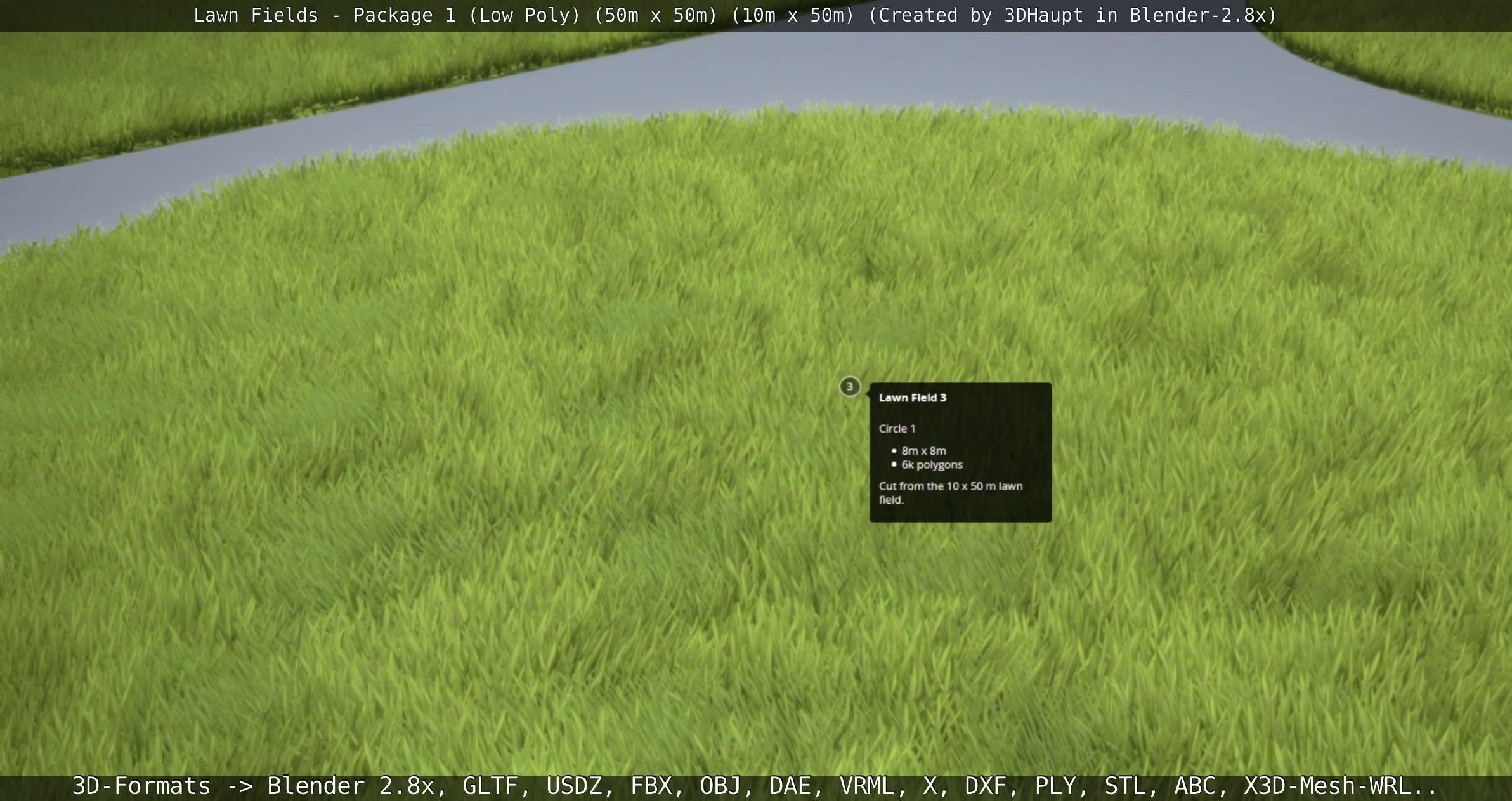 Low-Poly Lawn Fields - Package 1 Low-poly 3D model_41