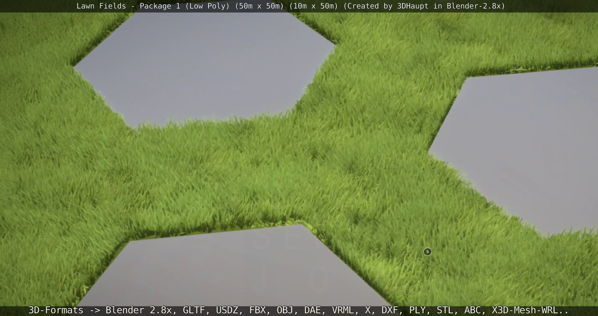 Low-Poly Lawn Fields - Package 1 Low-poly 3D model_95