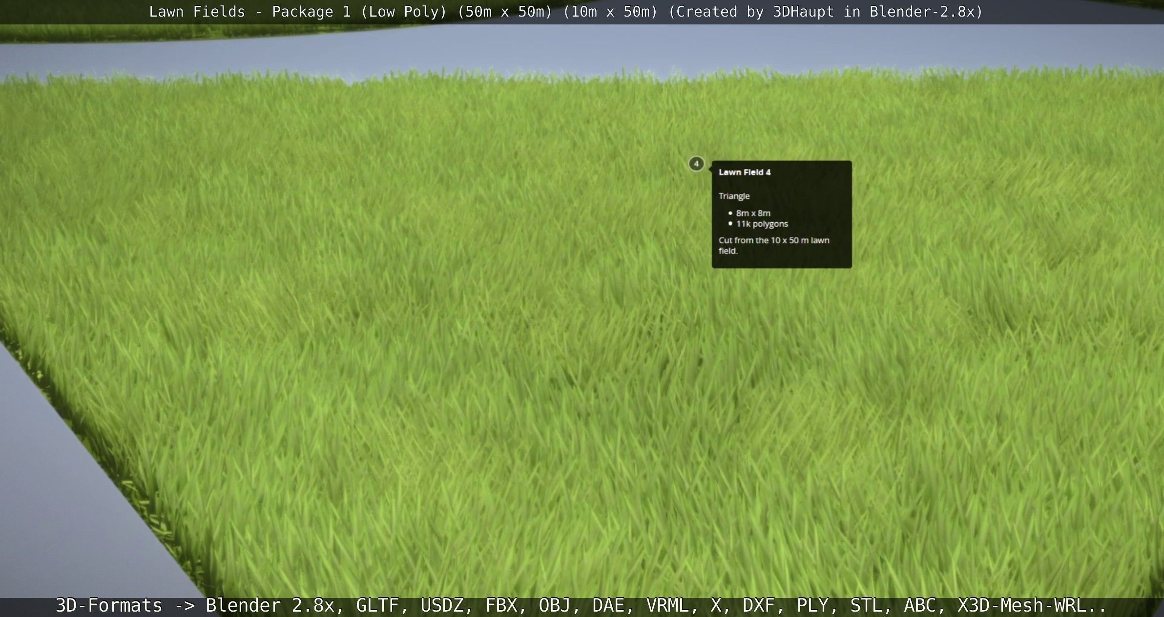 Low-Poly Lawn Fields - Package 1 Low-poly 3D model_62