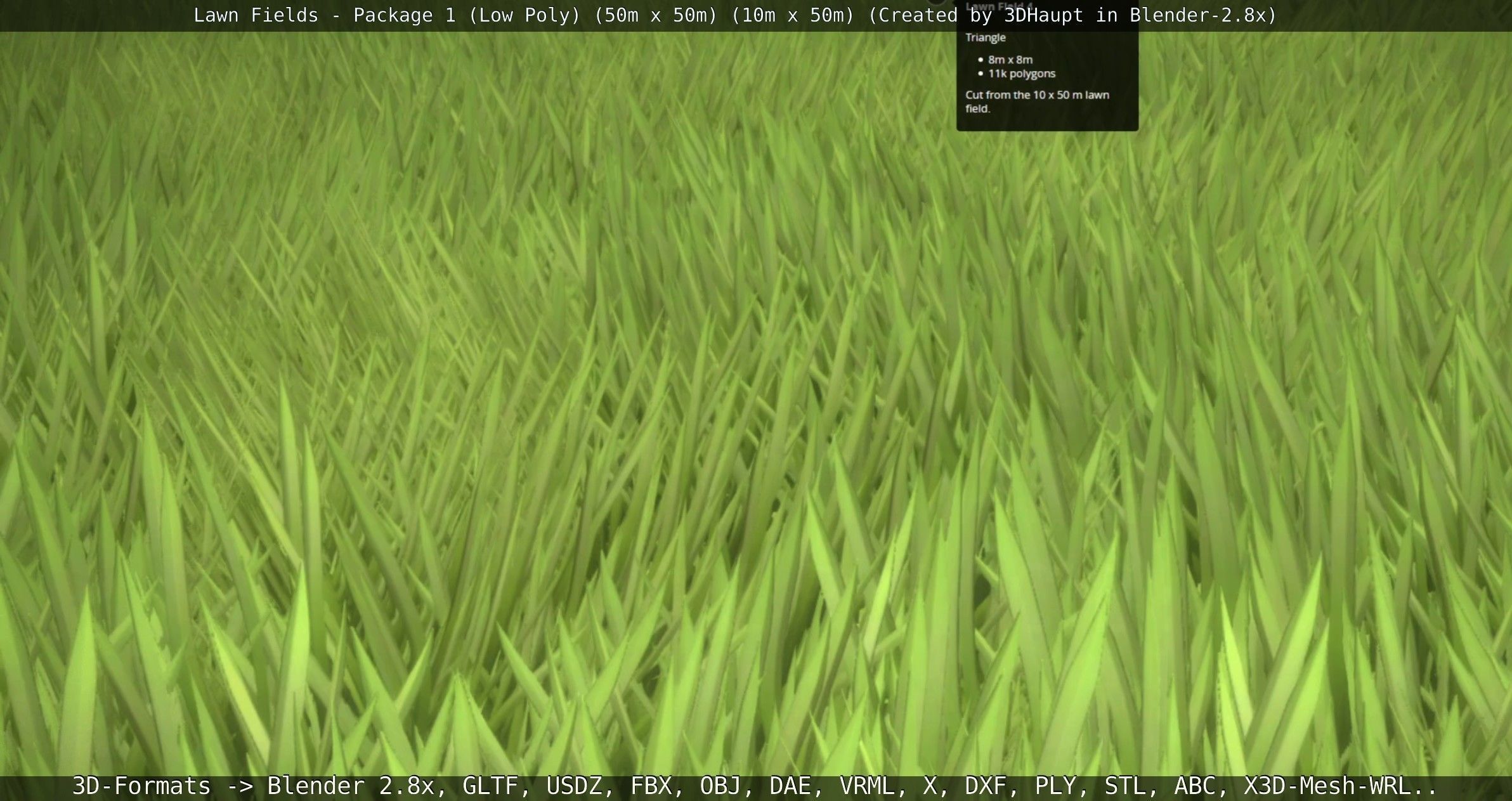 Low-Poly Lawn Fields - Package 1 Low-poly 3D model_139