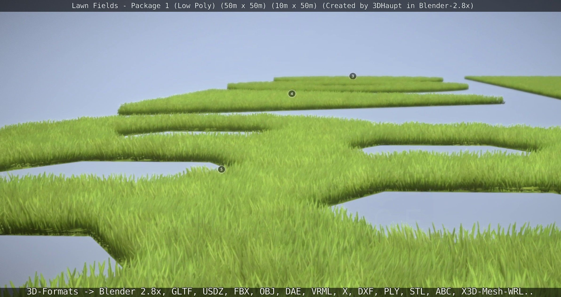 Low-Poly Lawn Fields - Package 1 Low-poly 3D model_9