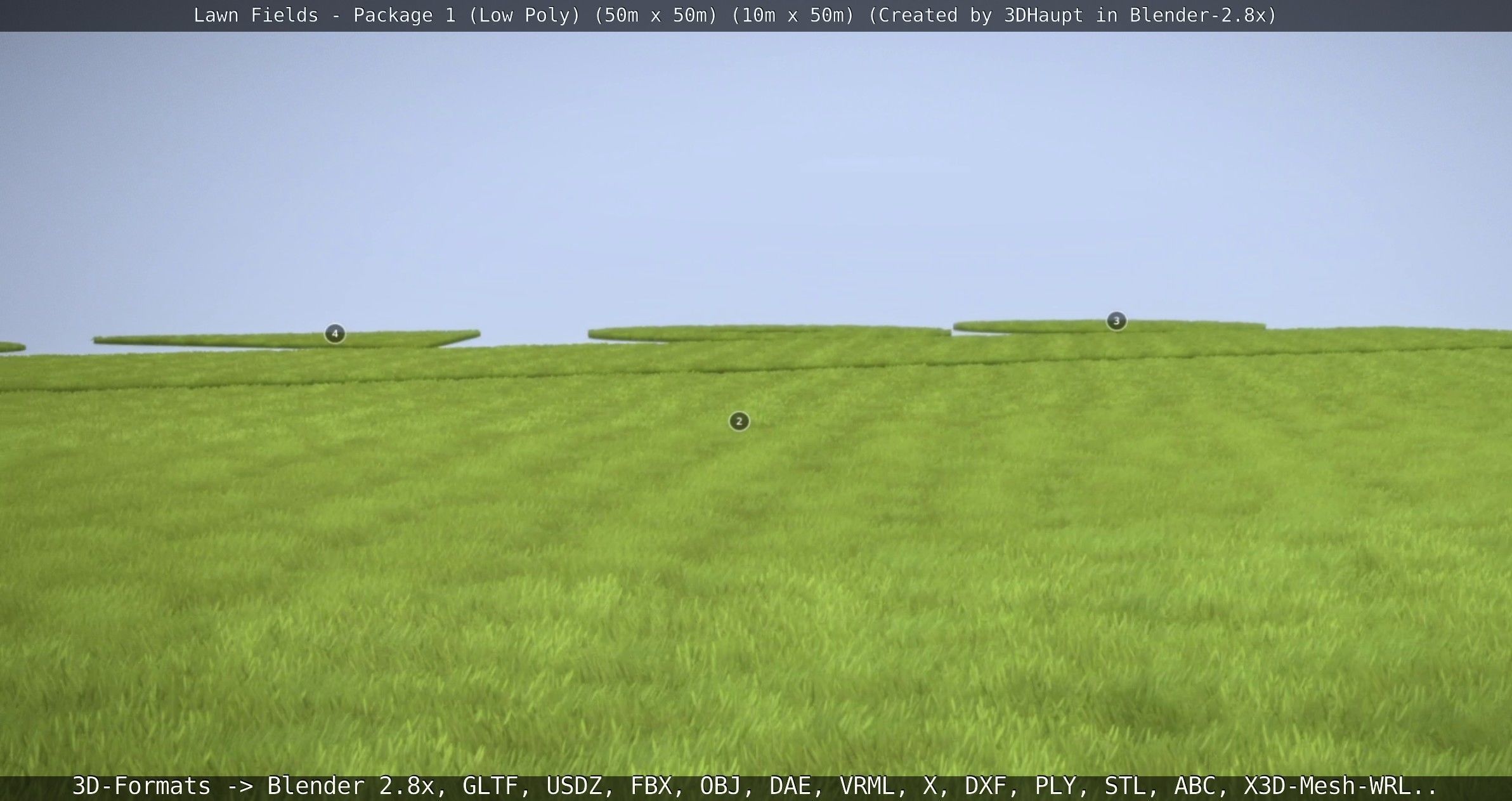 Low-Poly Lawn Fields - Package 1 Low-poly 3D model_90