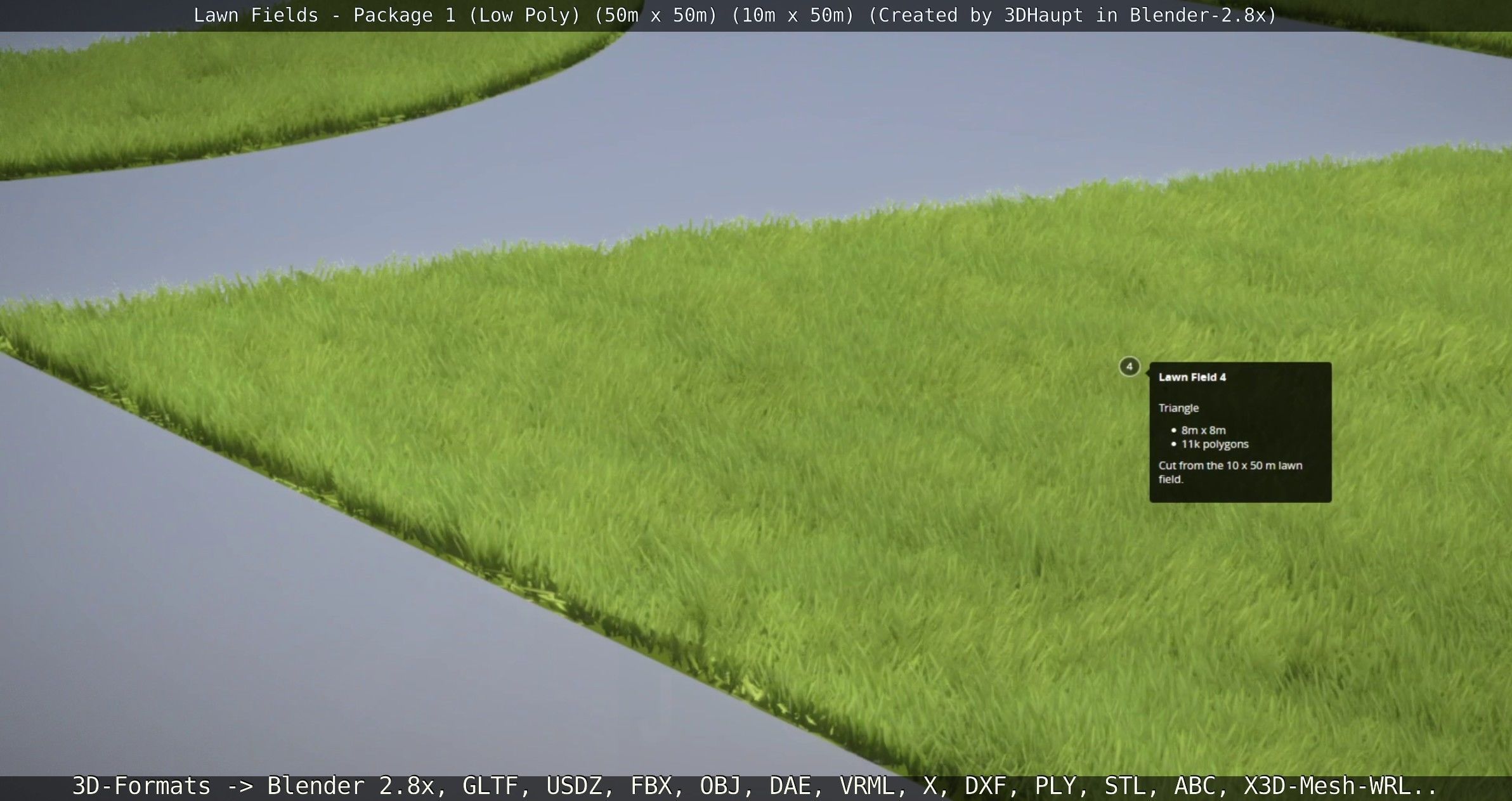 Low-Poly Lawn Fields - Package 1 Low-poly 3D model_39