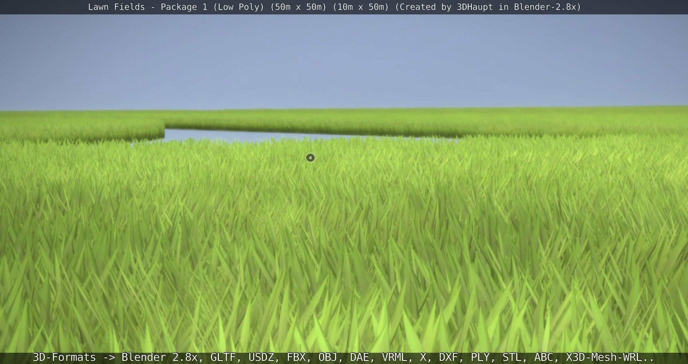 Low-Poly Lawn Fields - Package 1 Low-poly 3D model_114