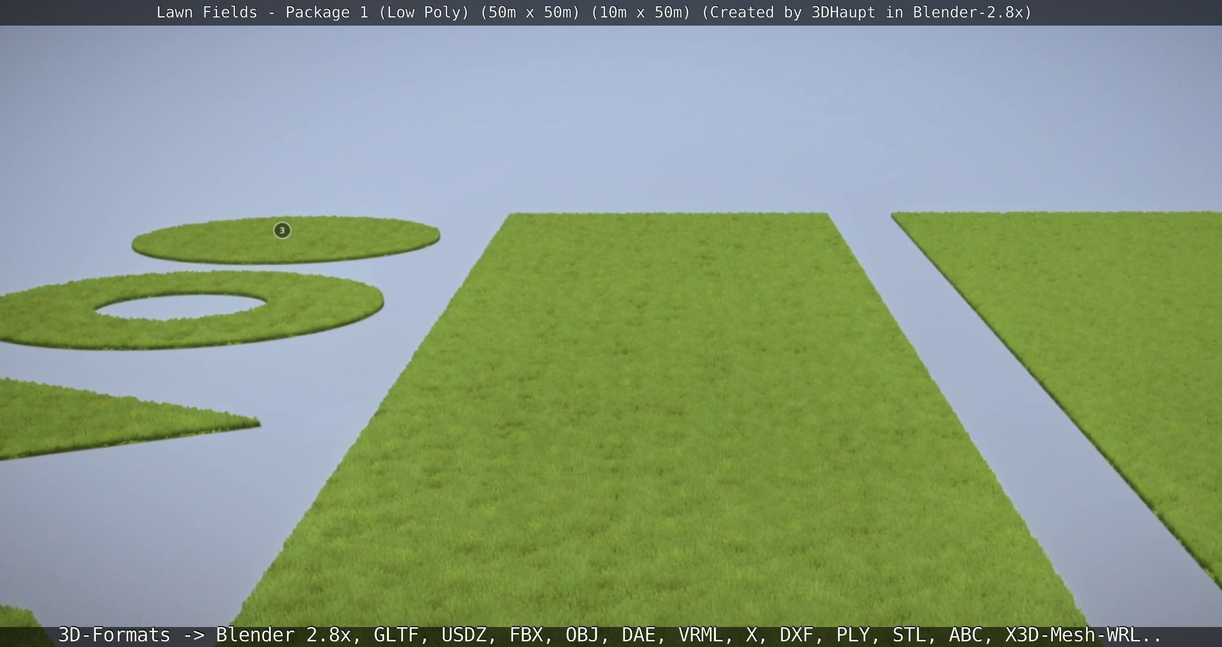 Low-Poly Lawn Fields - Package 1 Low-poly 3D model_64