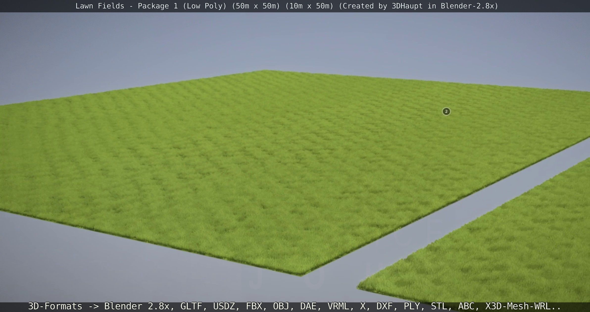 Low-Poly Lawn Fields - Package 1 Low-poly 3D model_126