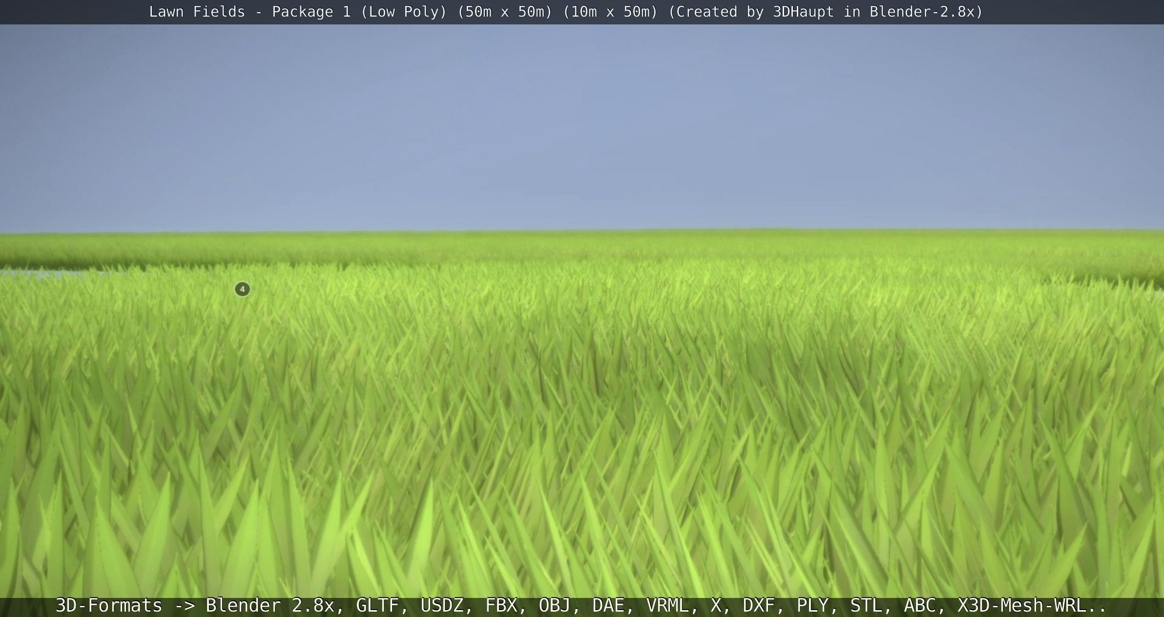 Low-Poly Lawn Fields - Package 1 Low-poly 3D model_145
