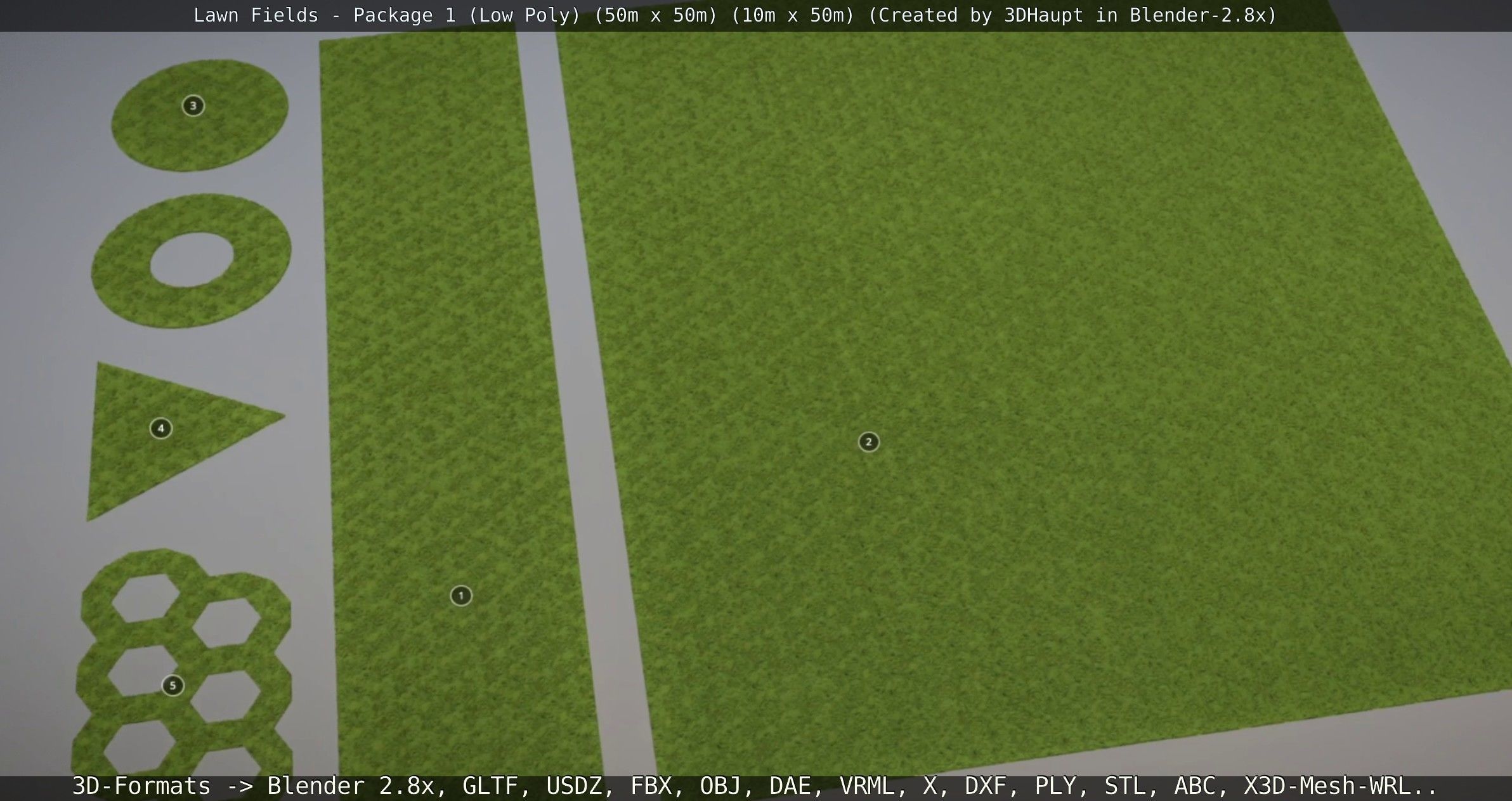 Low-Poly Lawn Fields - Package 1 Low-poly 3D model_97