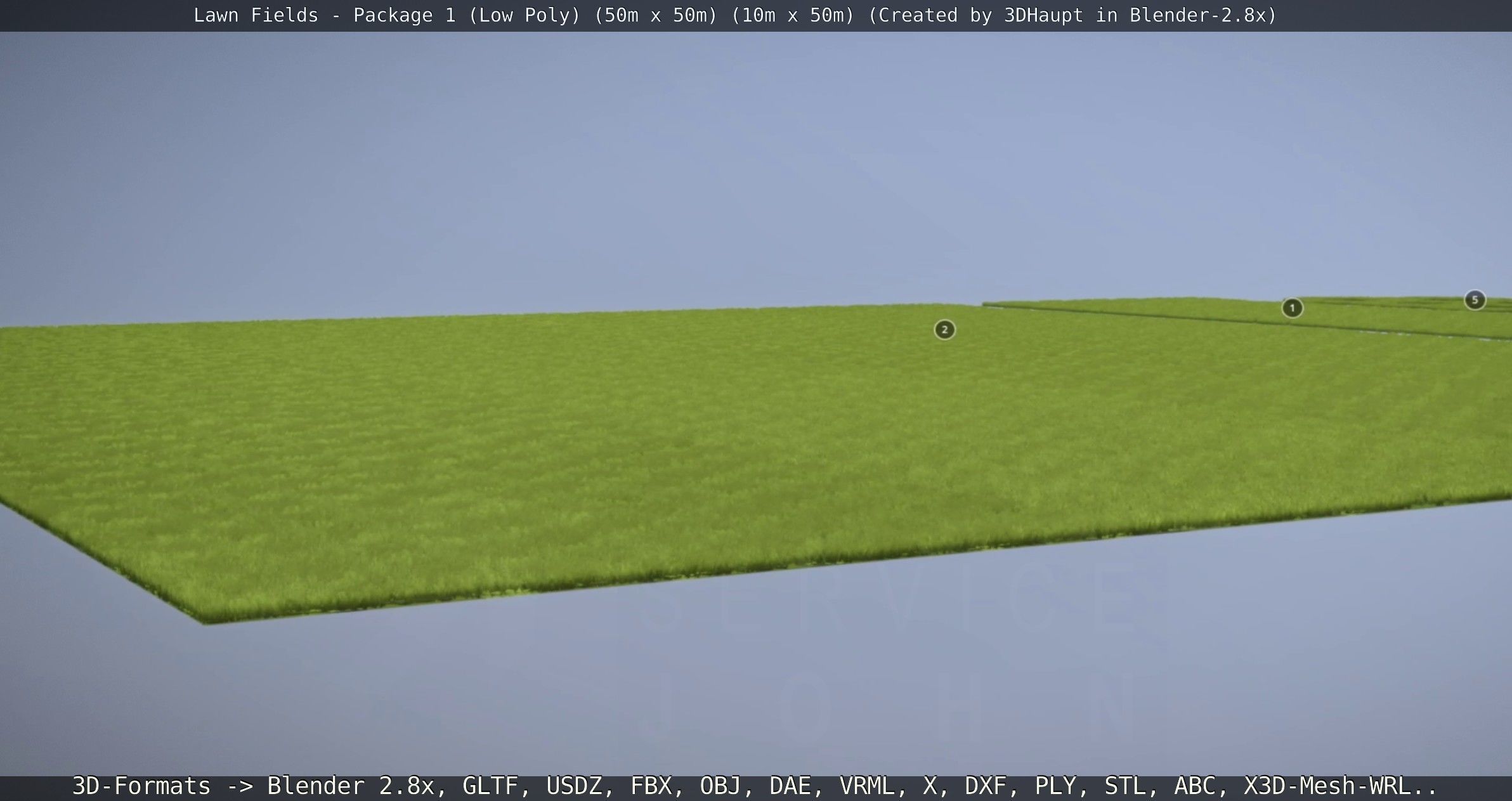 Low-Poly Lawn Fields - Package 1 Low-poly 3D model_117