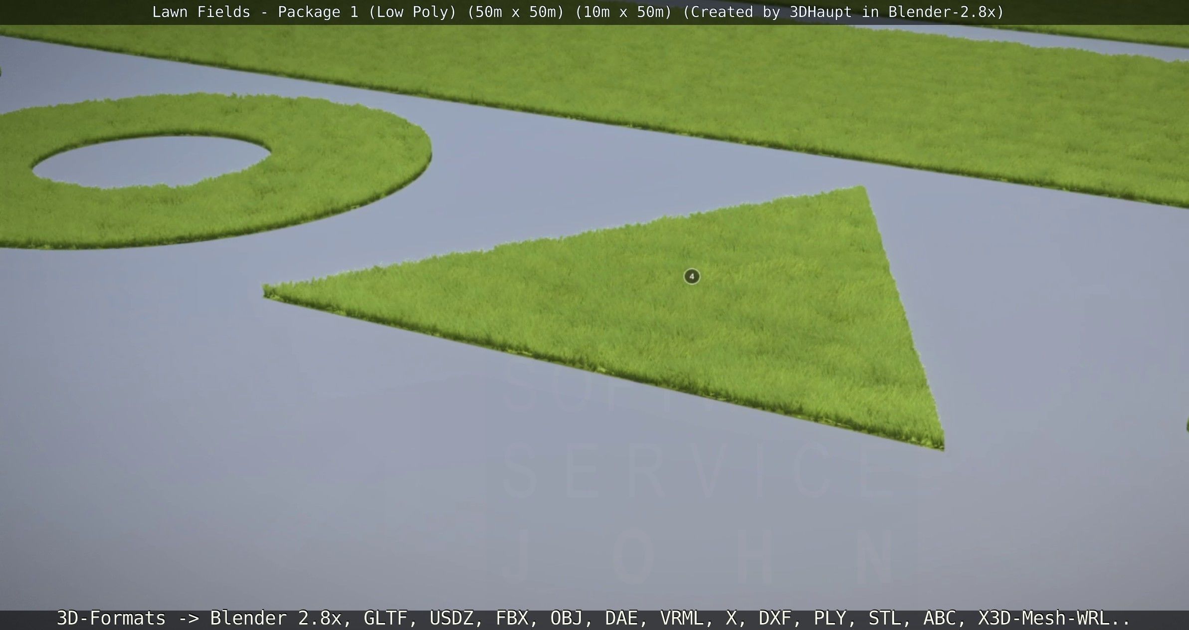 Low-Poly Lawn Fields - Package 1 Low-poly 3D model_79