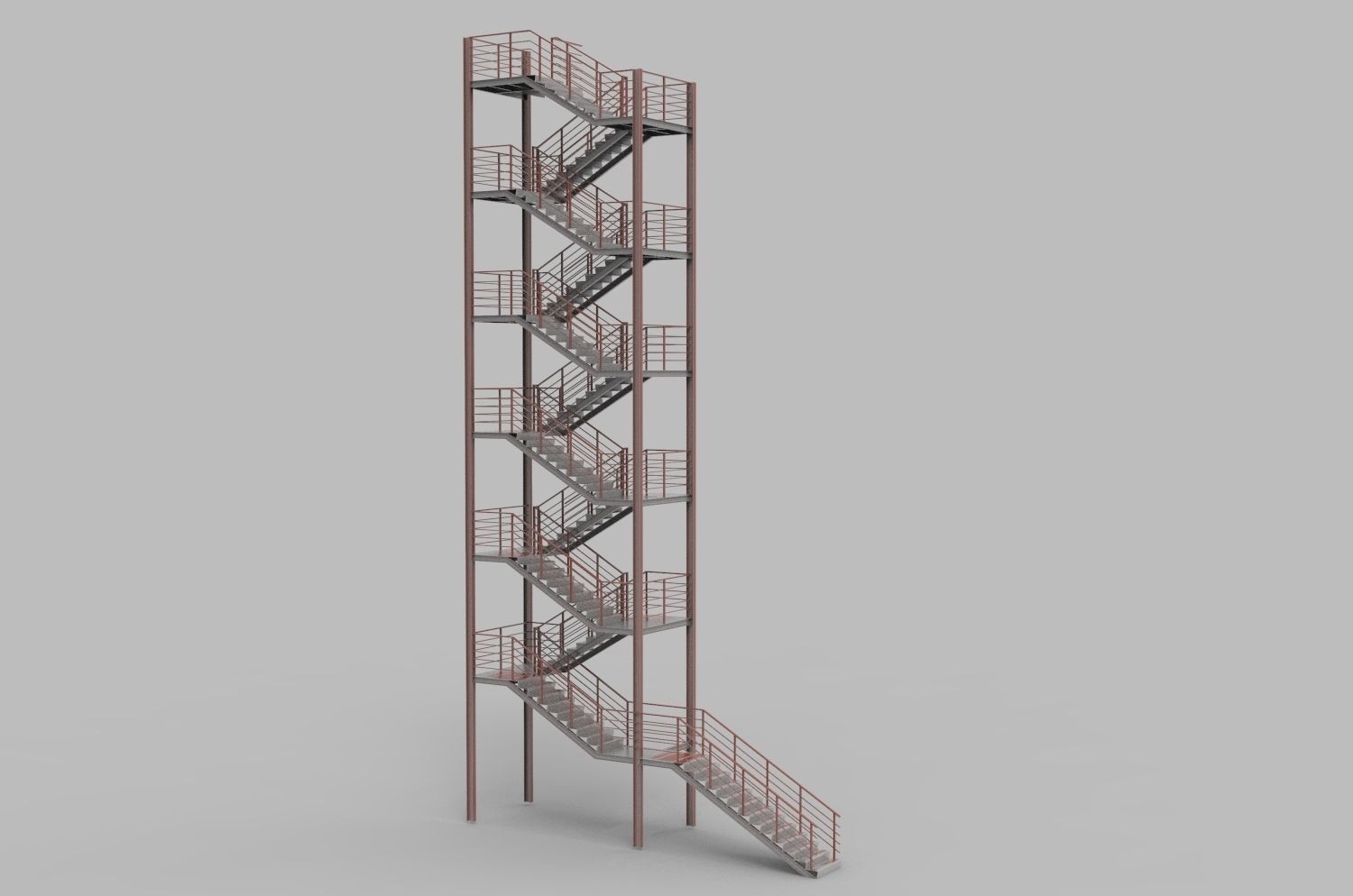 Fire ladders and platforms 3D model_9