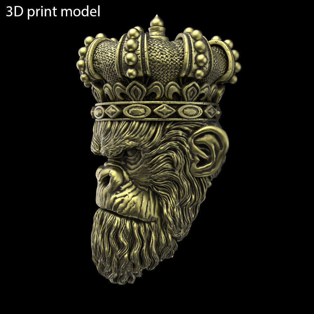 ANimal Pendant Jewelry Monkey king with crown vol1  3D print model_9