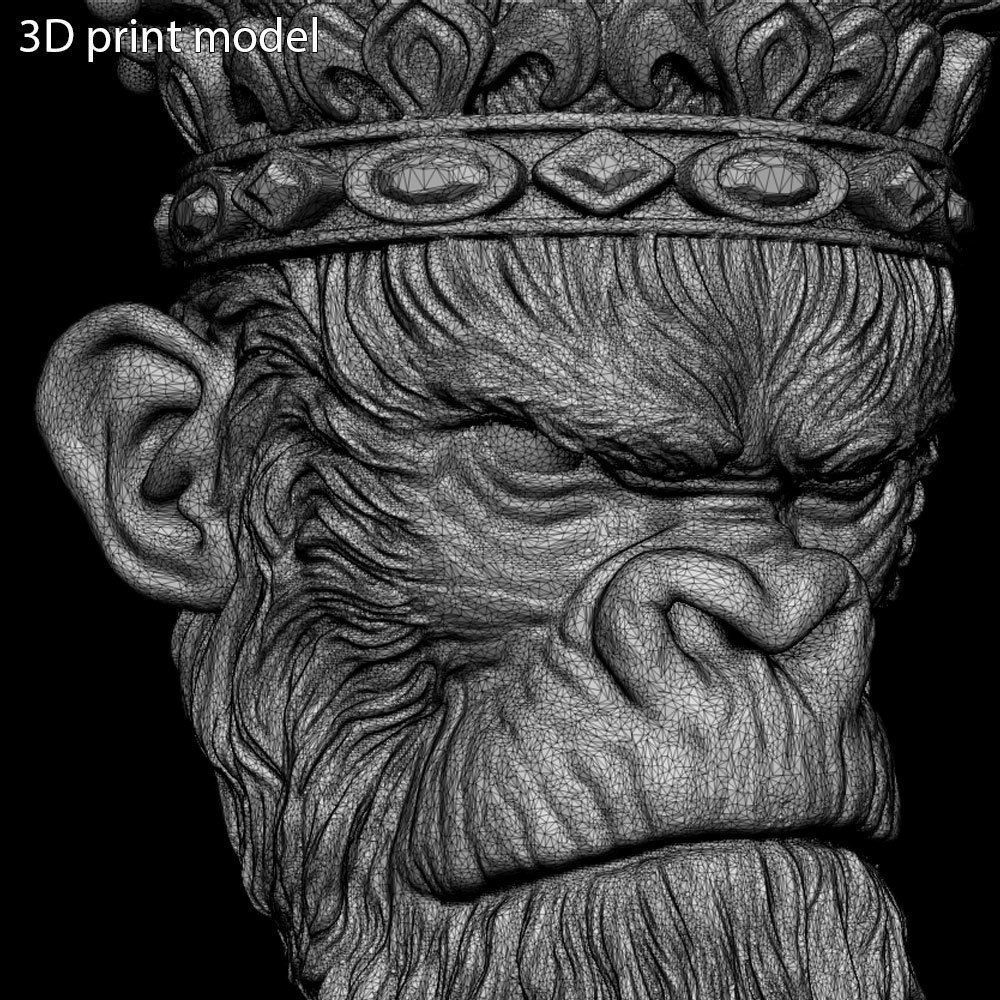 ANimal Pendant Jewelry Monkey king with crown vol1  3D print model_23