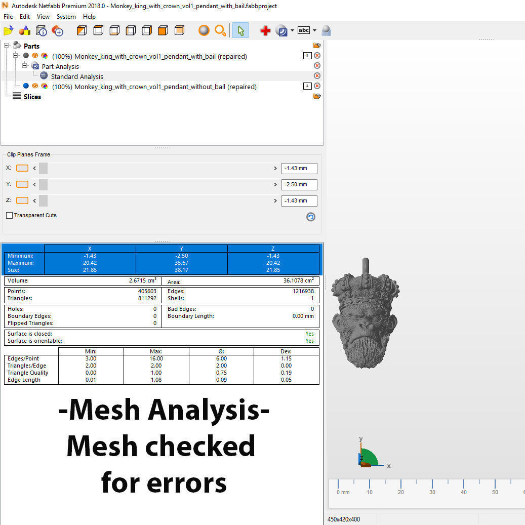 ANimal Pendant Jewelry Monkey king with crown vol1  3D print model_24