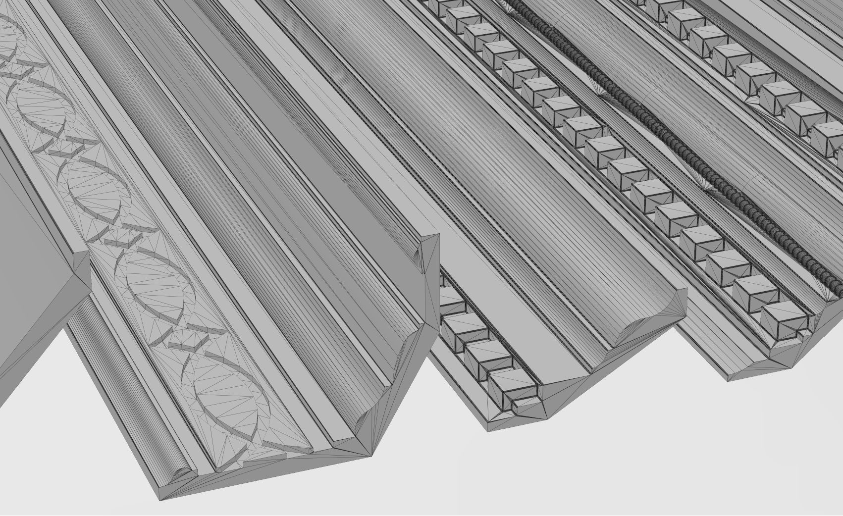 12 classical cornices and friezes for plaster and wood workings 3D ...