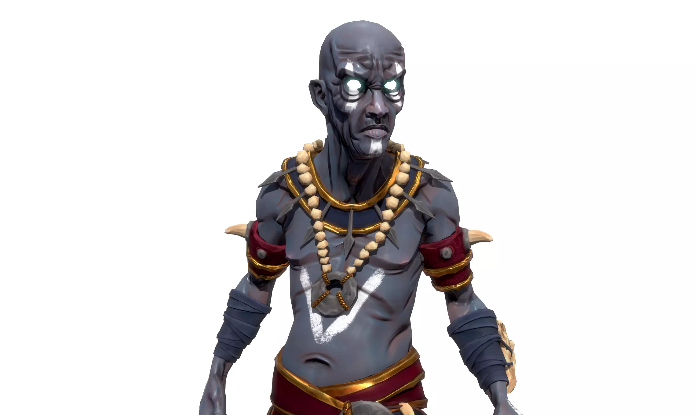 Shaman character Low-poly 3D model_0