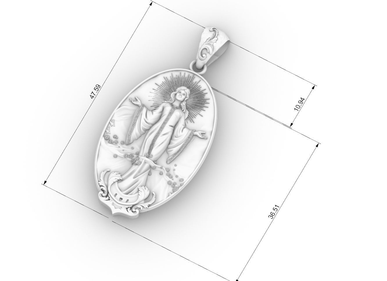life and death Pendant 3d model  3D print model_7