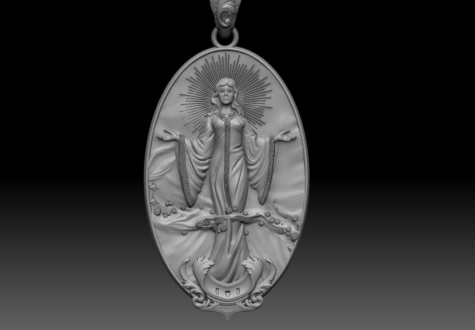 life and death Pendant 3d model  3D print model_4