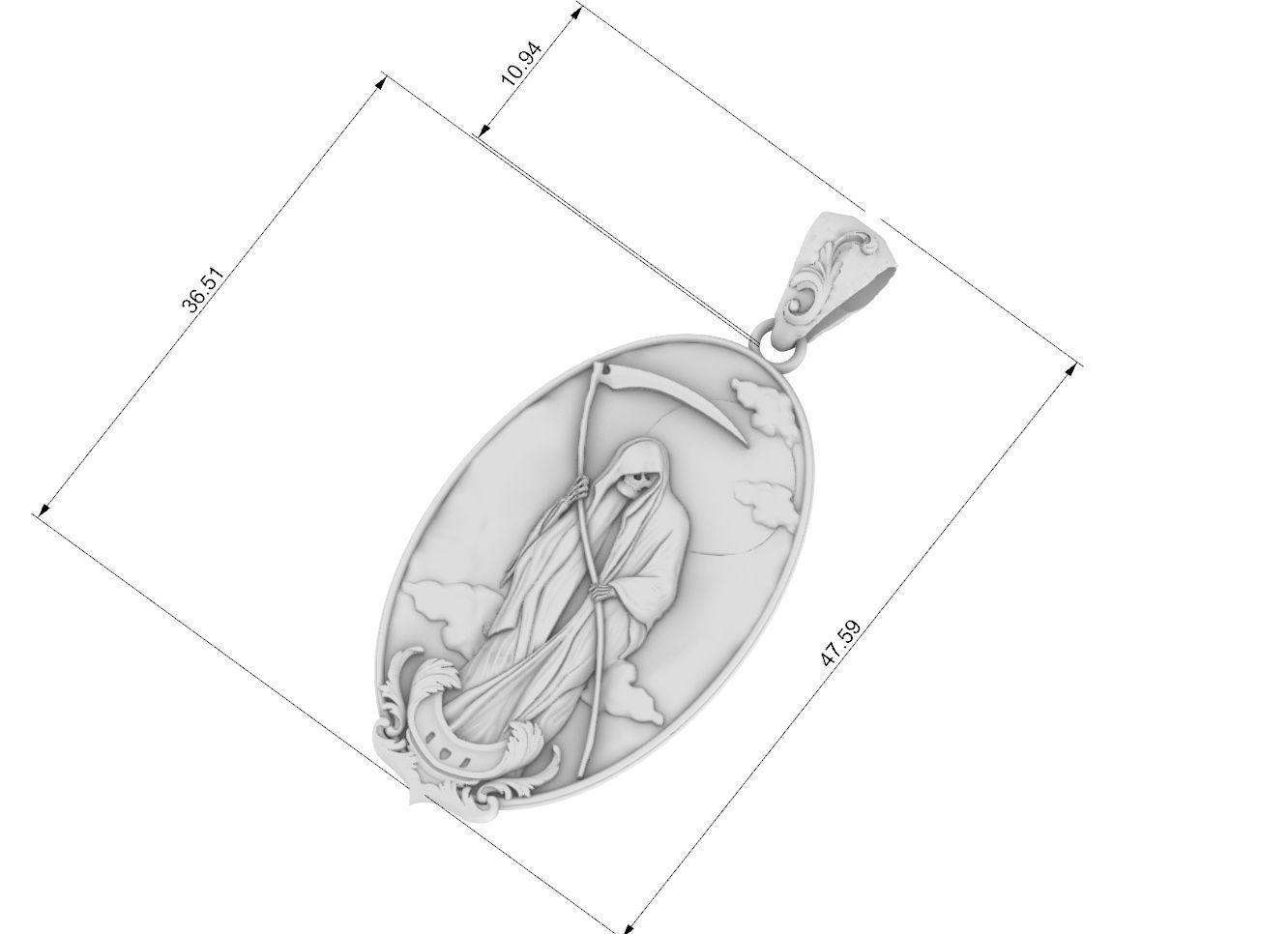 life and death Pendant 3d model  3D print model_6