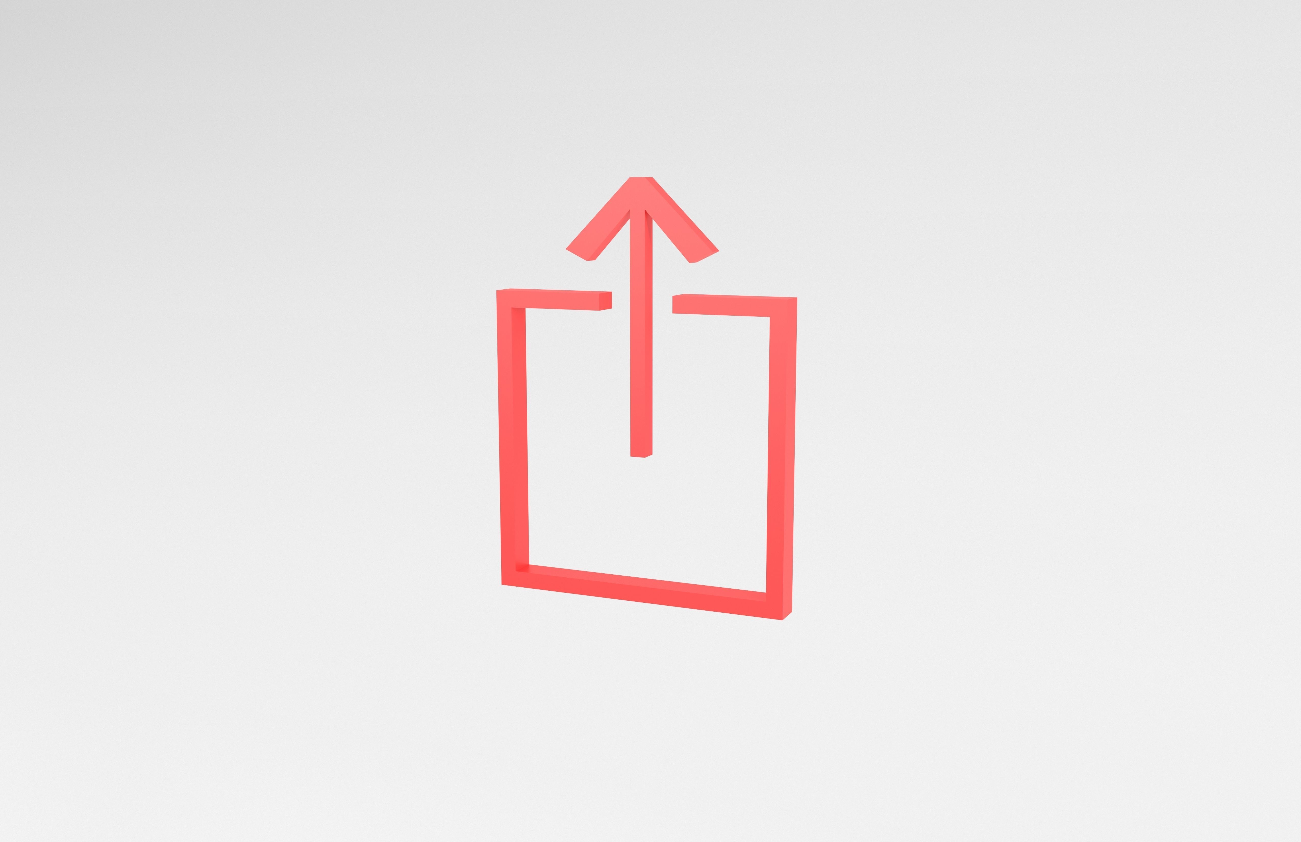IOS Upload Symbol v1 003 Low-poly 3D model_2