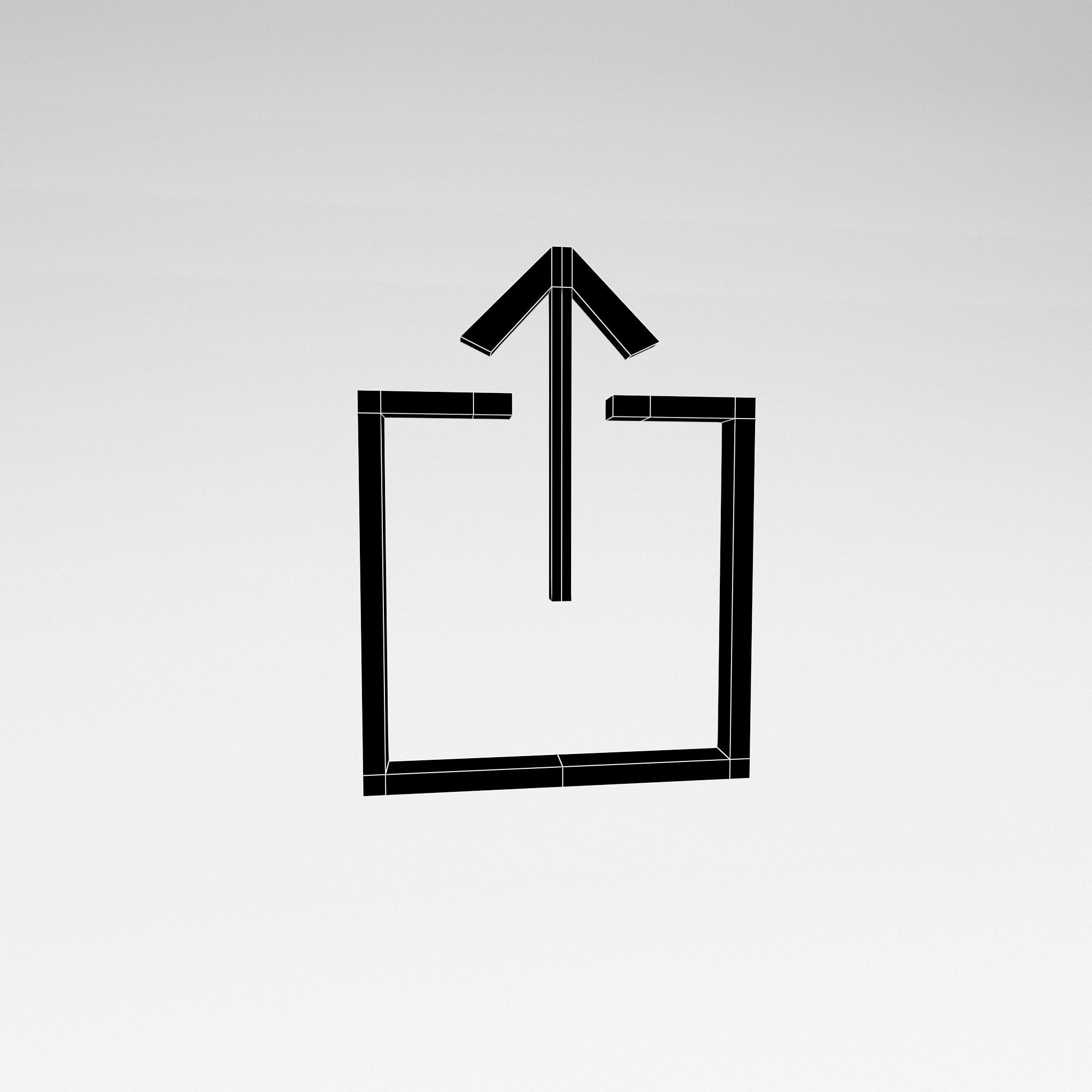 IOS Upload Symbol v1 003 Low-poly 3D model_4