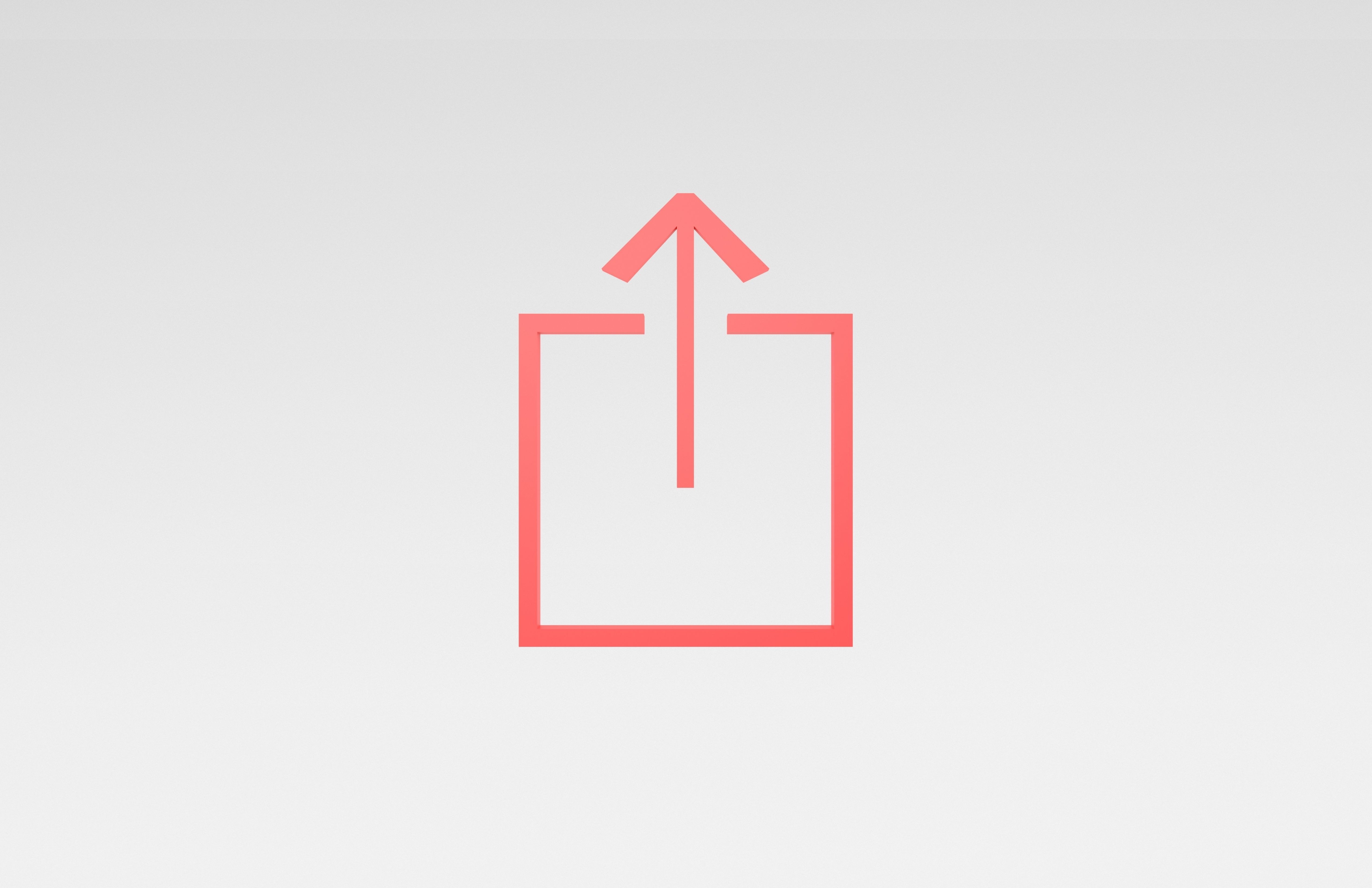 IOS Upload Symbol v1 003 Low-poly 3D model_1
