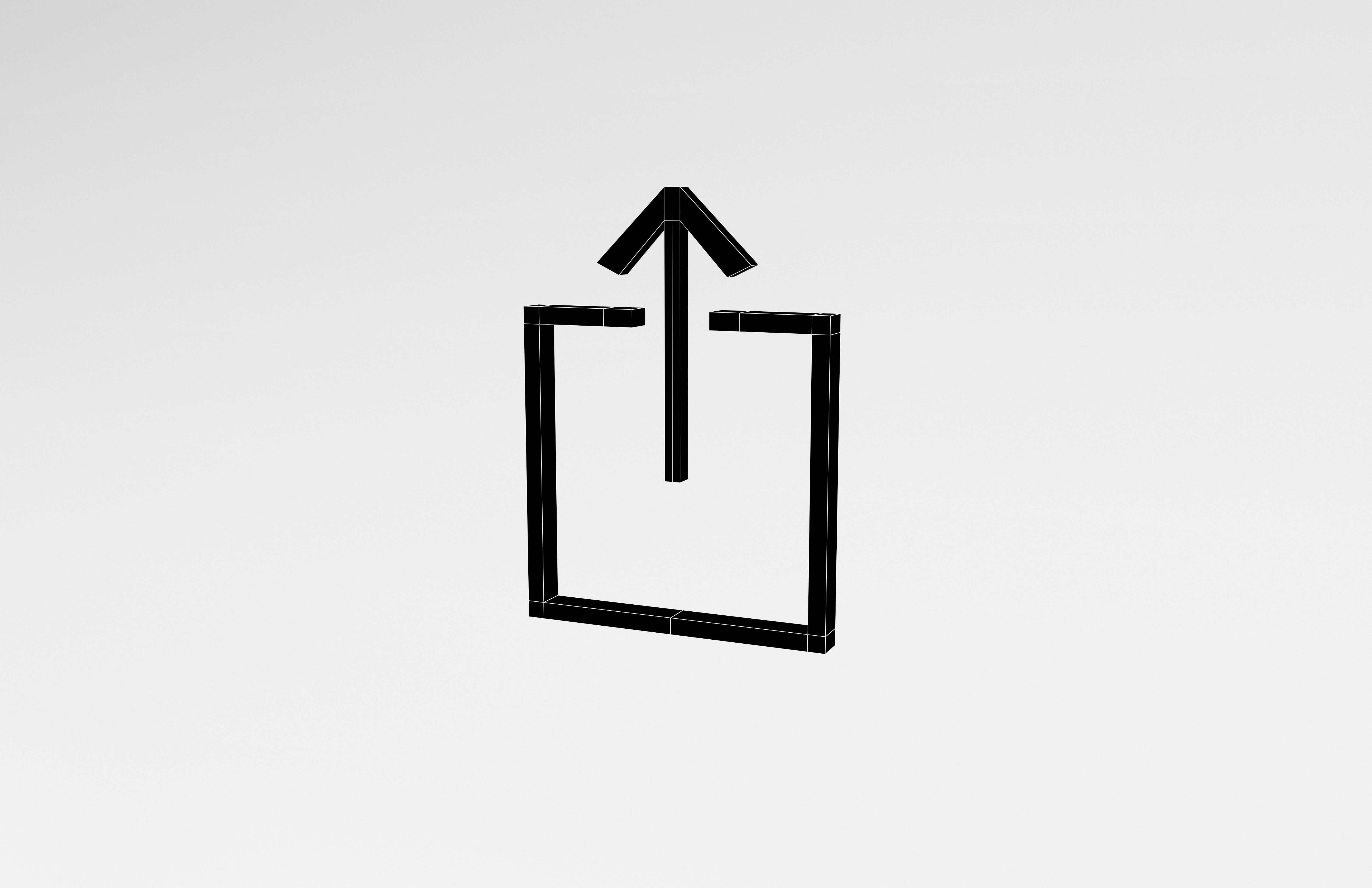 IOS Upload Symbol v1 005 Low-poly 3D model_6
