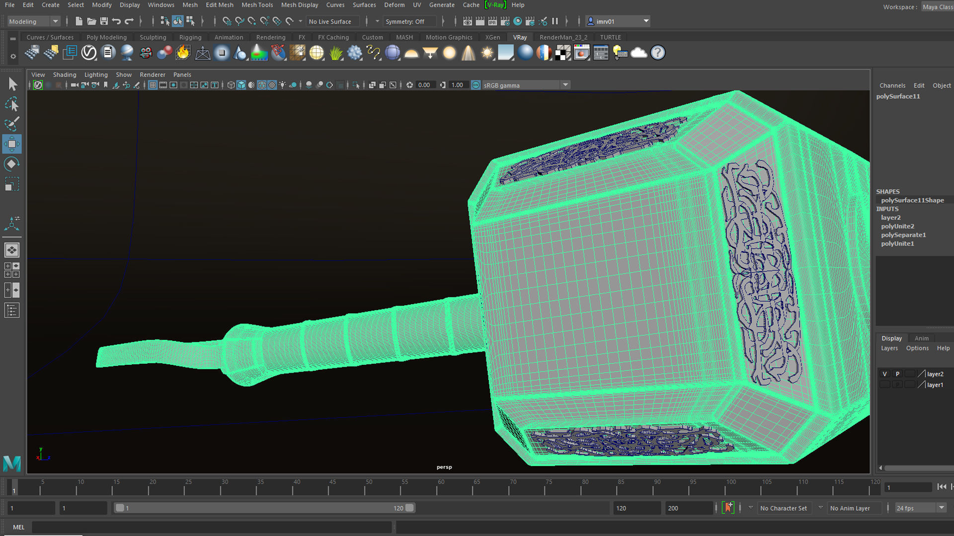 Thor hammer  3D model_4