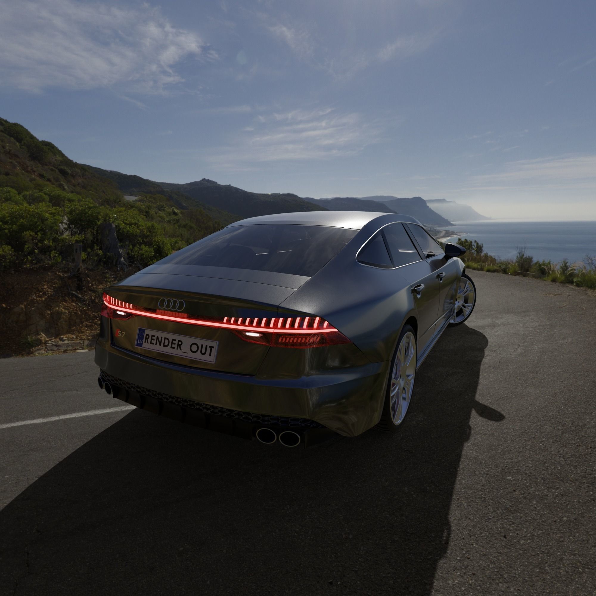 Audi S7 2020 hight resolution low-poly model  A8  A7 Low-poly 3D model_4