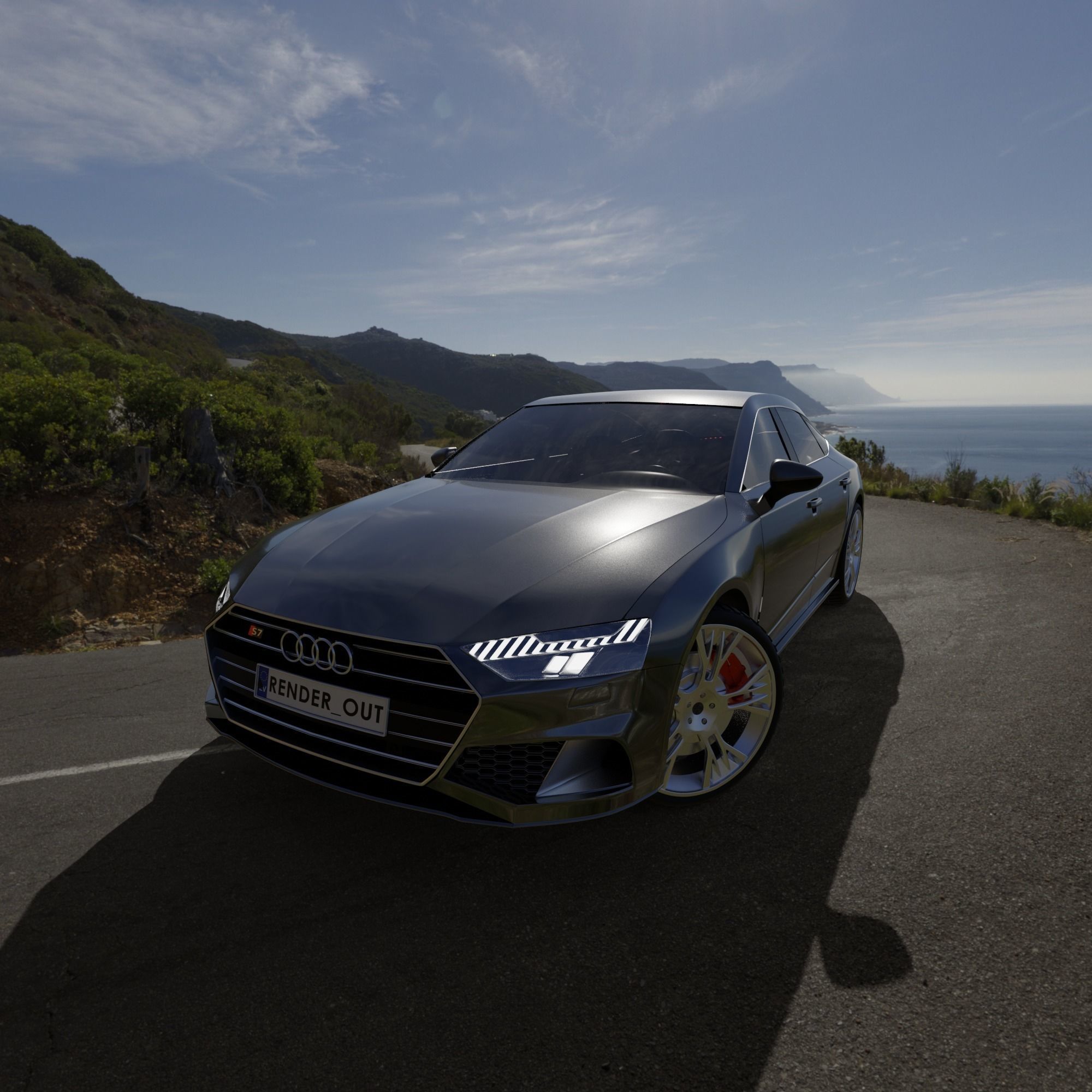 Audi S7 2020 hight resolution low-poly model  A8  A7 Low-poly 3D model_3