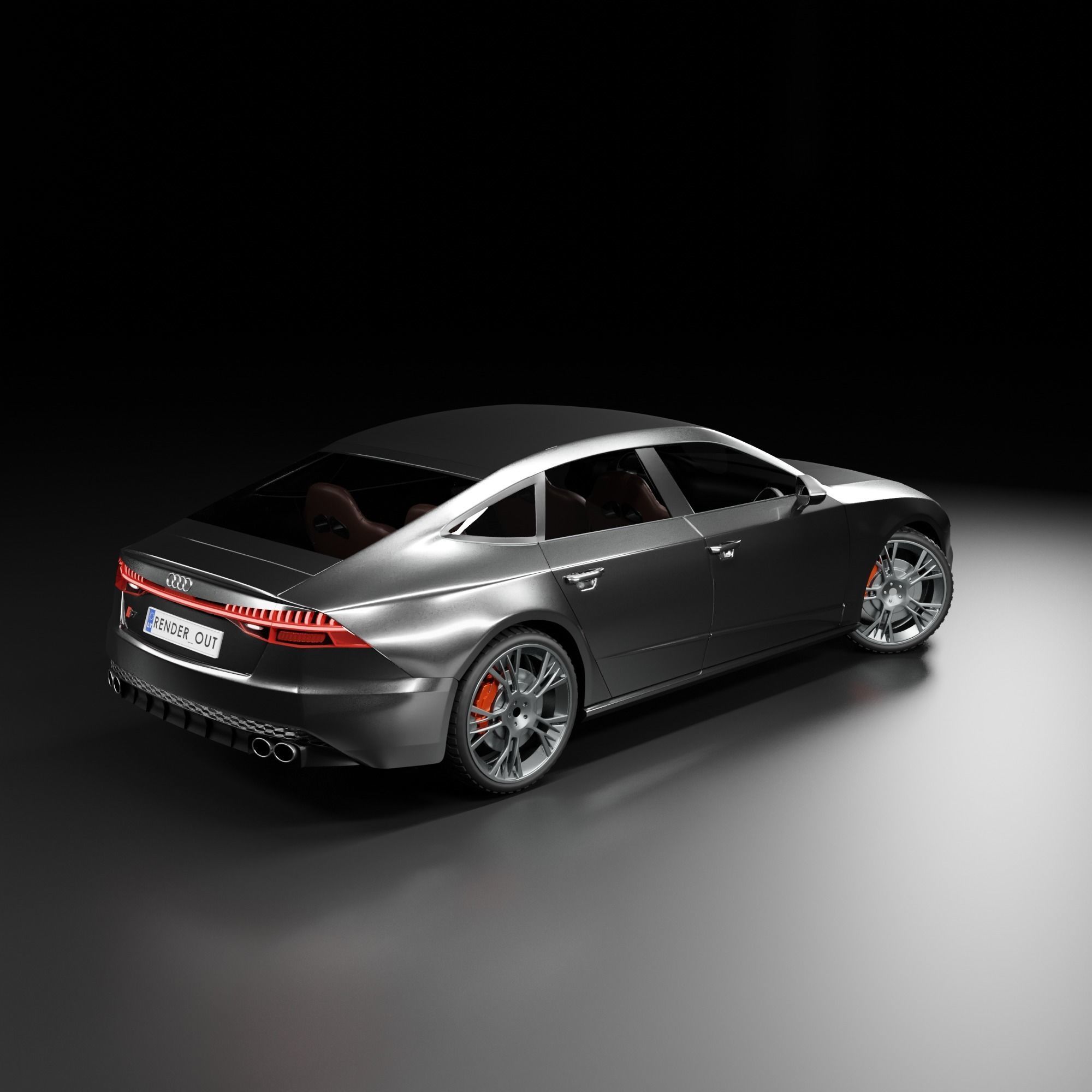 Audi S7 2020 hight resolution low-poly model  A8  A7 Low-poly 3D model_2