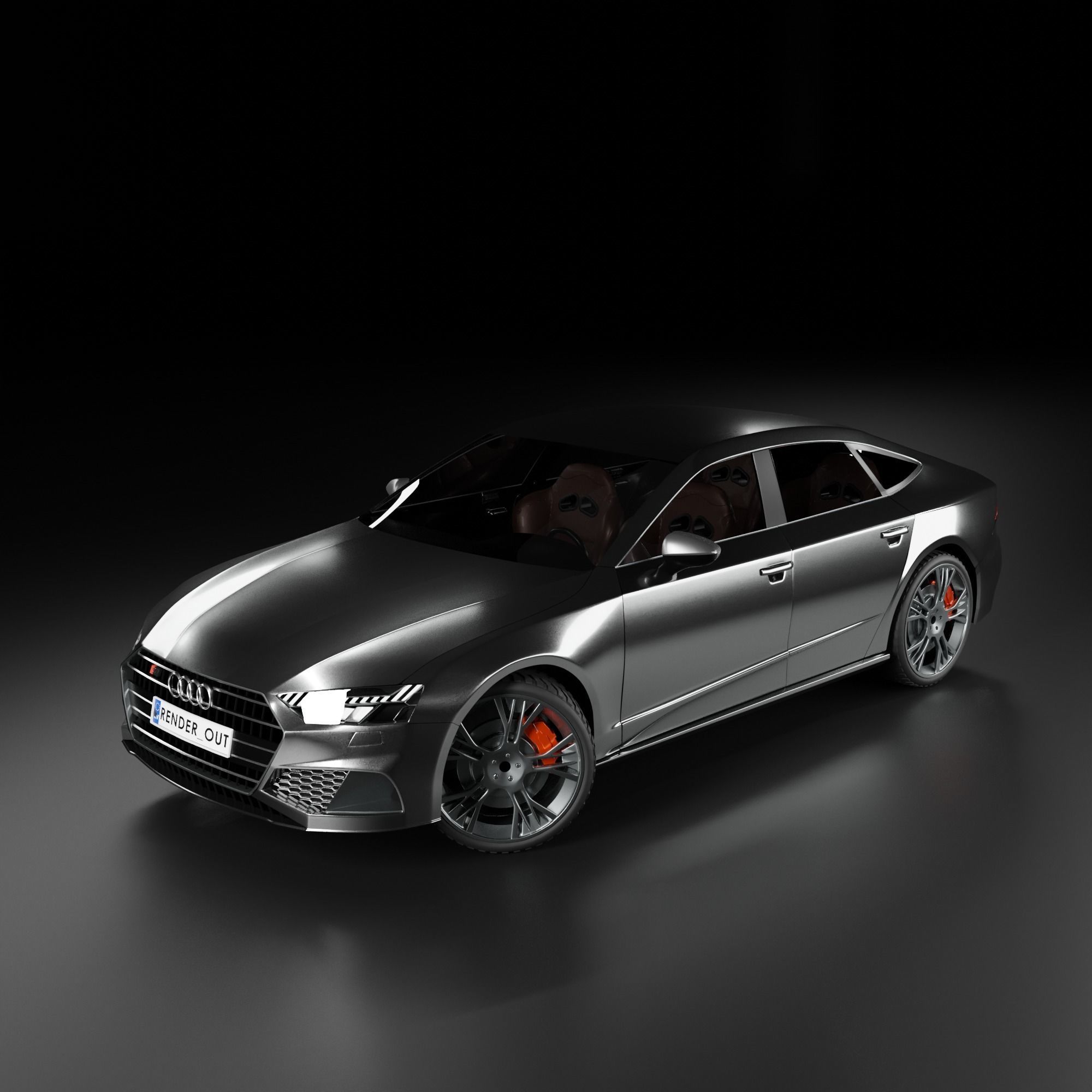 Audi S7 2020 hight resolution low-poly model  A8  A7 Low-poly 3D model_1