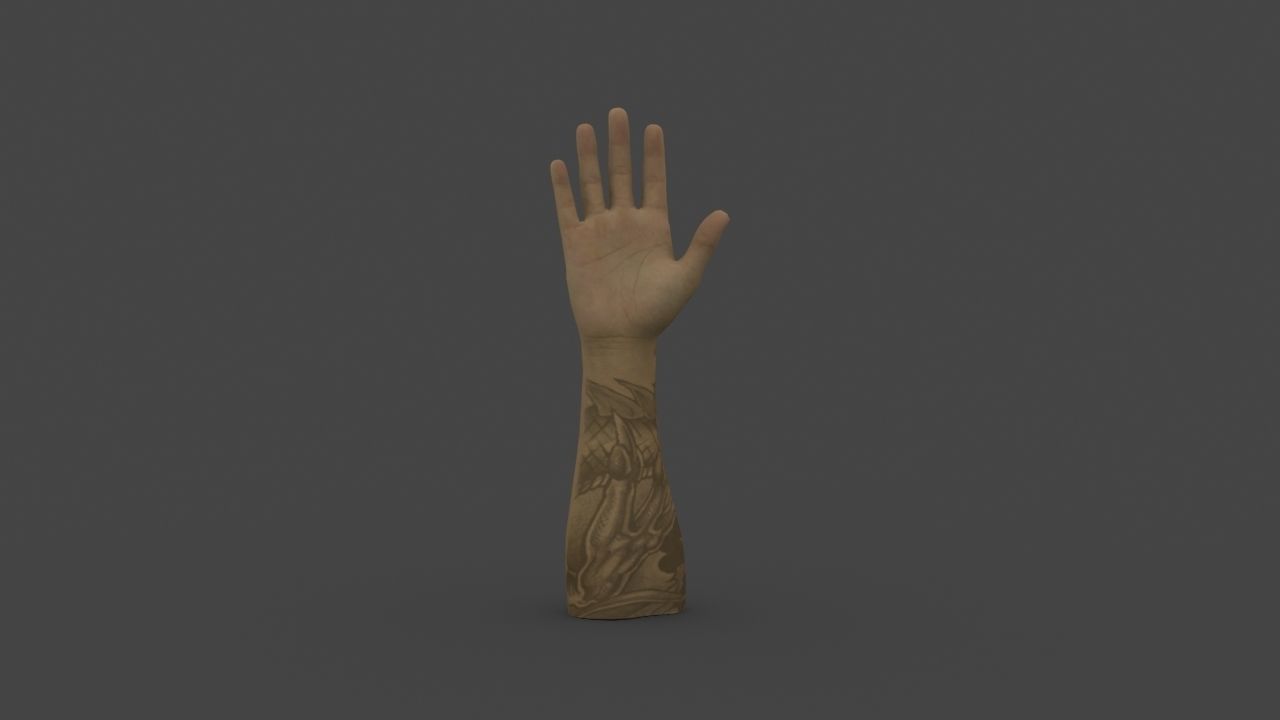 HAND-013 Right Hand Low-poly 3D model_2