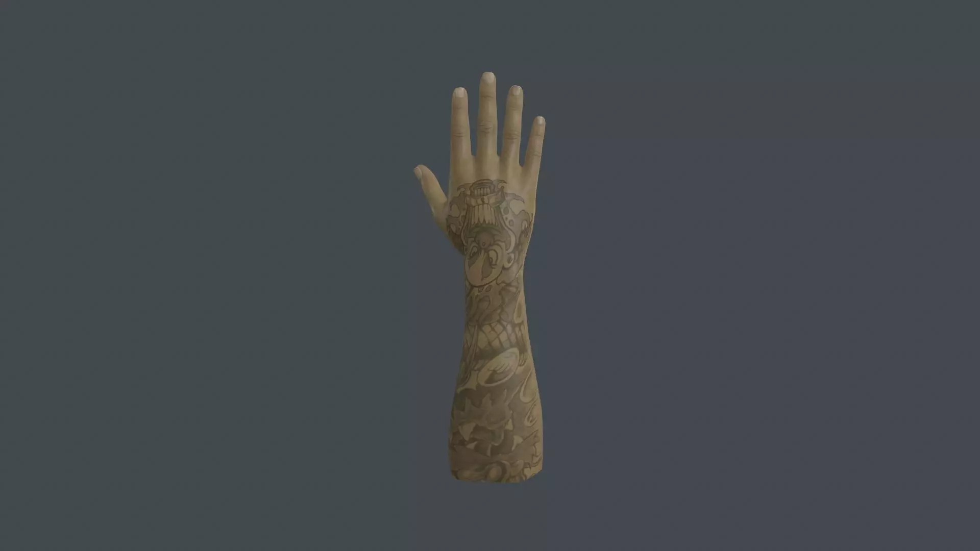 HAND-013 Right Hand Low-poly 3D model_0